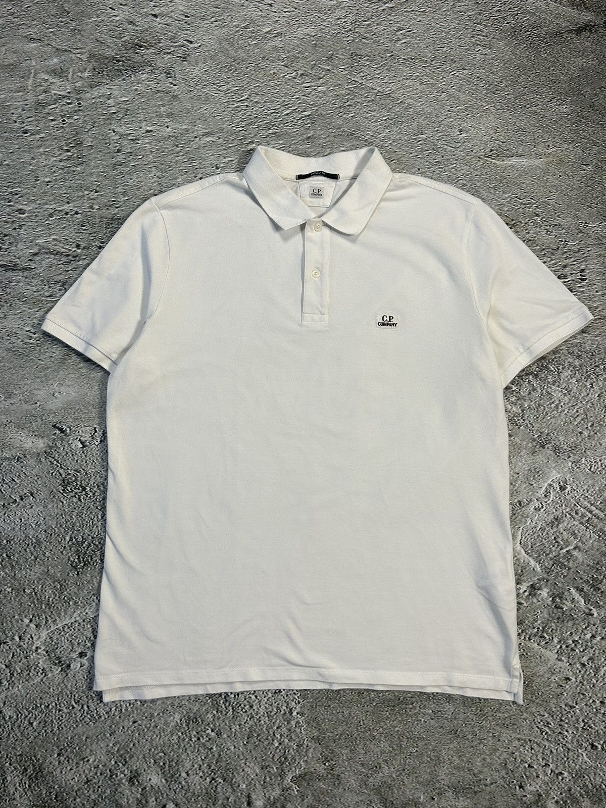 C.P. Company C.P Company polo T shirt white small logo Grailed