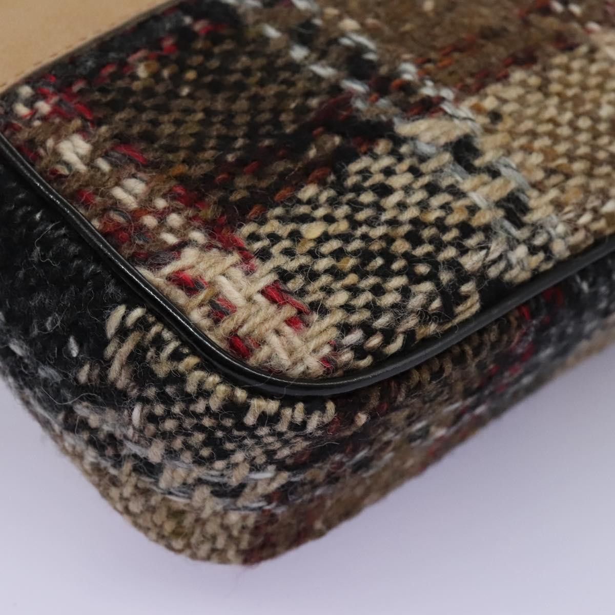 Burberry Burberry Nova Check Shoulder Bag Wool Suede Leather Beige Size ONE SIZE - 14 Thumbnail