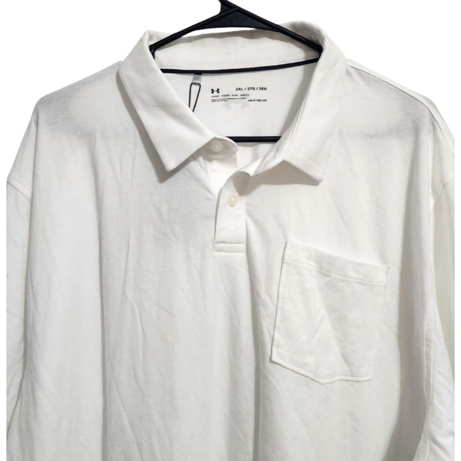 Under Armour Under Armour Mens 2XL Charged Cotton Scramble Golf Polo Shirt White Size US XXL / EU 58 / 5 - 3 Thumbnail