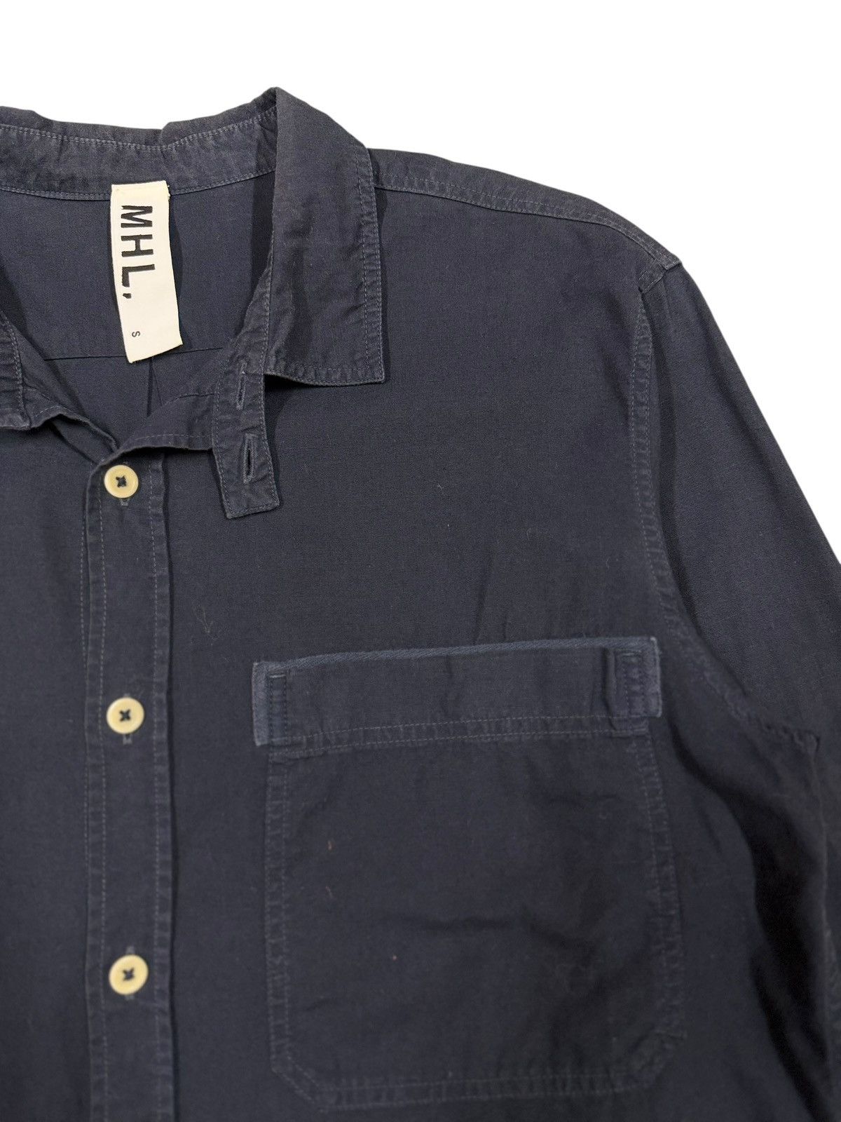 Margaret Howell MHL Margaret Howell Navy Blue Cotton Button Ups Shirt Size US S / EU 44-46 / 1 - 8 Thumbnail