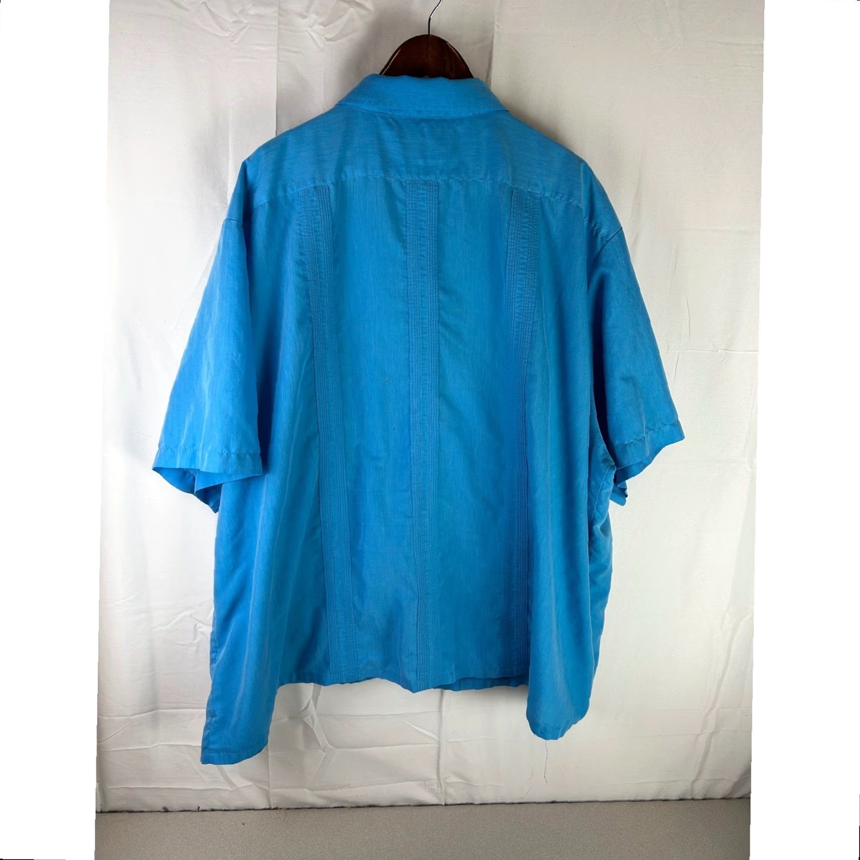 Haband VINTAGE Haband Guayabera Shirt Mens 4XL Blue Zip Front Embroidered 4-Pocket Size US XXL / EU 58 / 5 - 7 Thumbnail