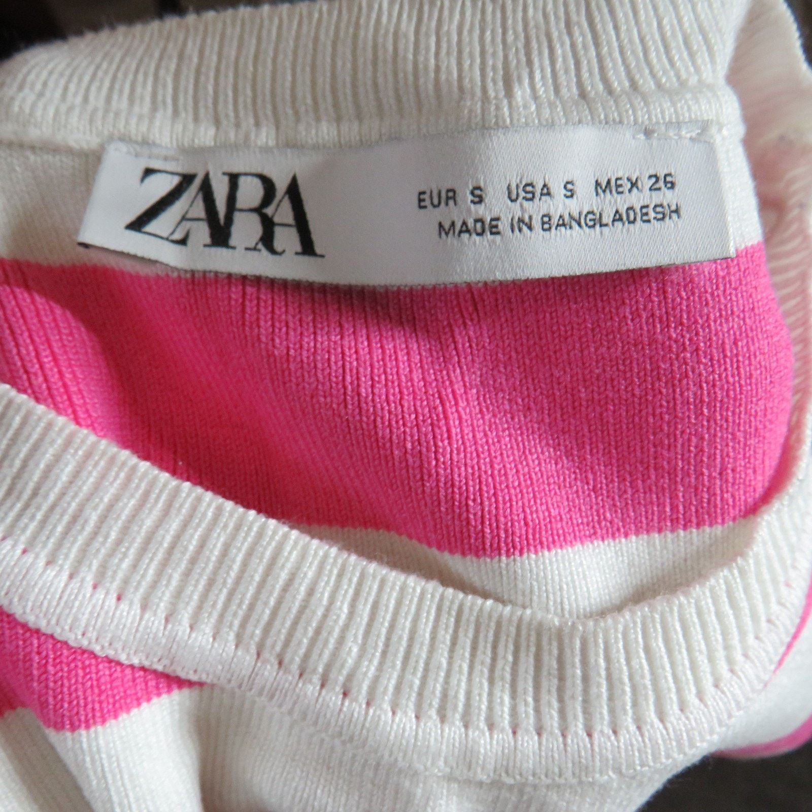 Zara Zara Pink White Stripe Lightweight Knit Cropped Tank Size S Size S / US 4 / IT 40 - 2 Thumbnail