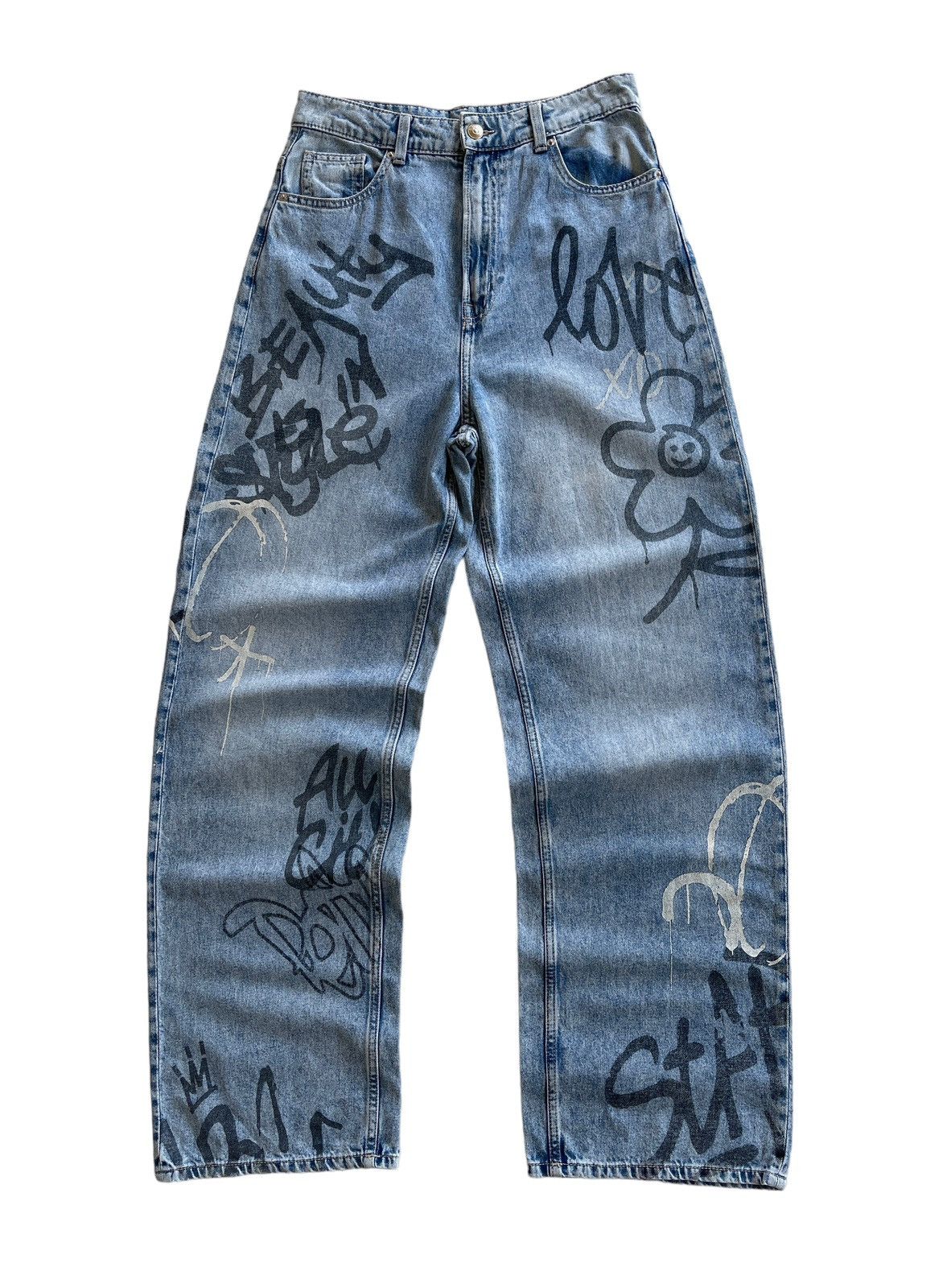 Zara Printed Baggy jeans Size 28" / US 6 / IT 42 - 1 Thumbnail