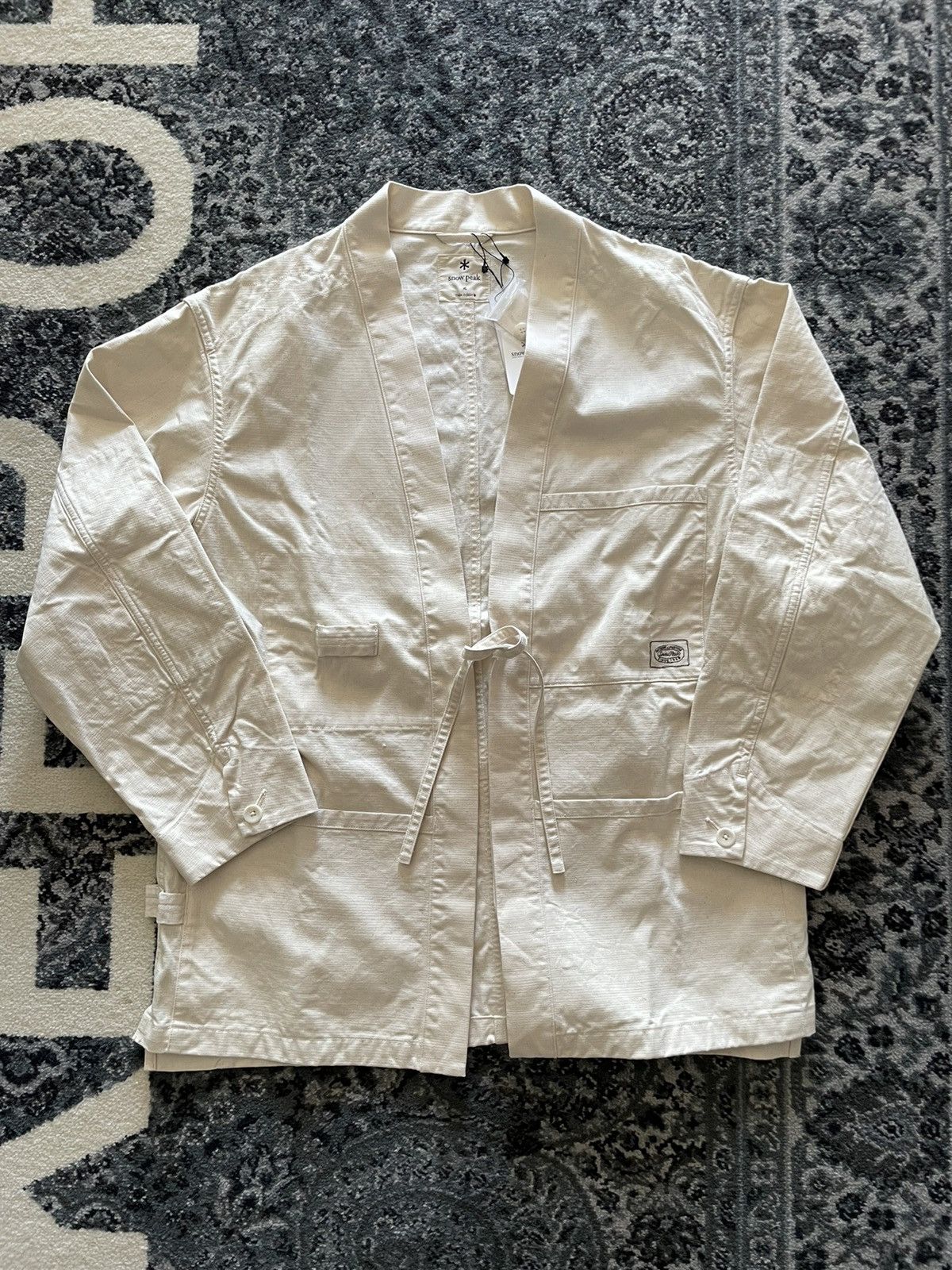 image of Snow Peak Cream Noragi Work Jacket XL in White, Men's