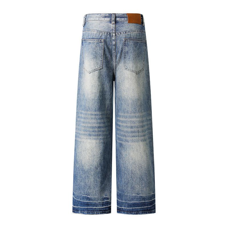 Vintage Men's American Retro High-Street Washed Lace-Up Jeans Size US 32 / EU 48 - 2 Thumbnail