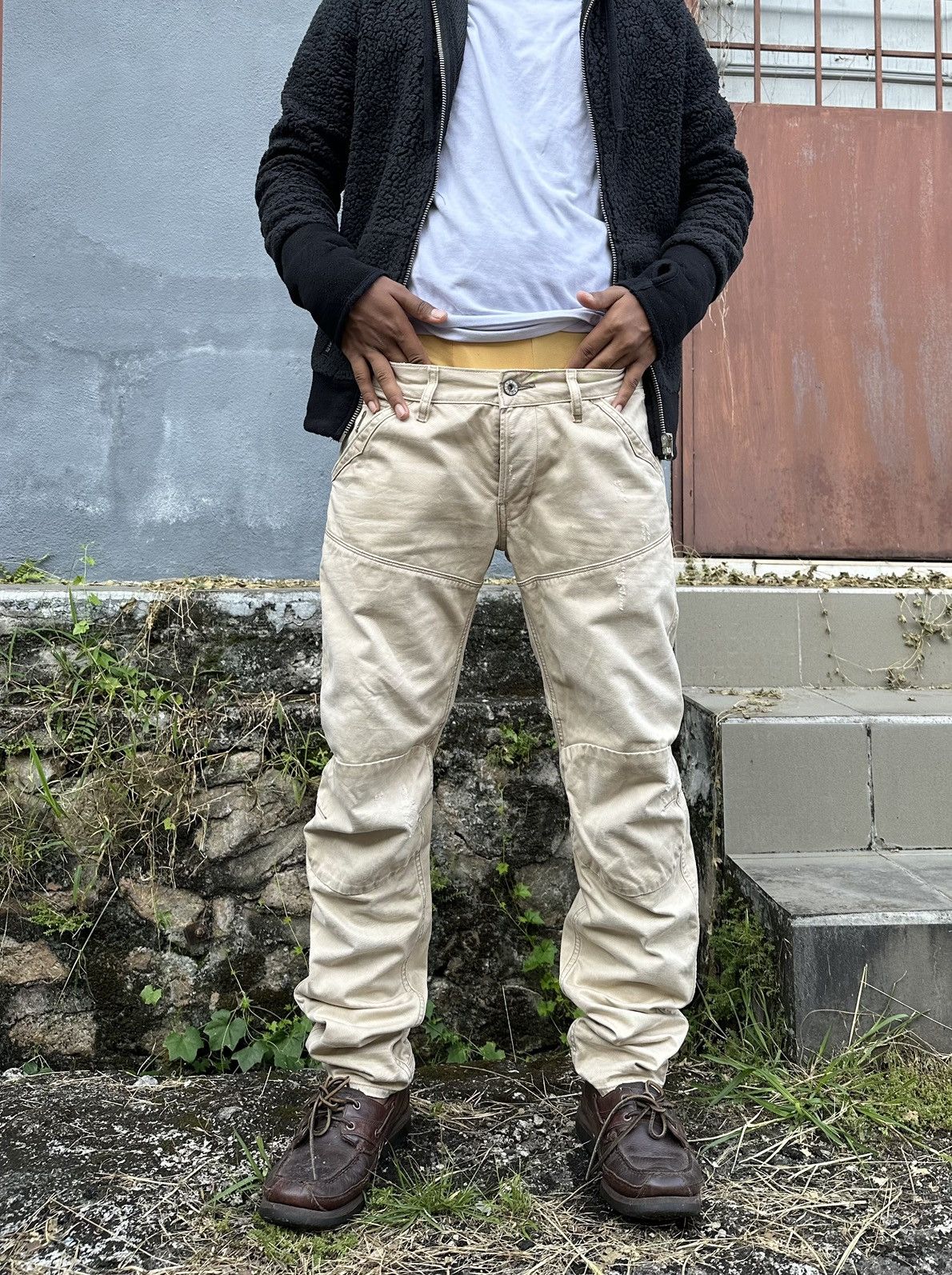 G-Star 👹Vintage G-Star Raw THRASHED Straight Cut Jeans Size US 34 / EU 50 - 5 Thumbnail