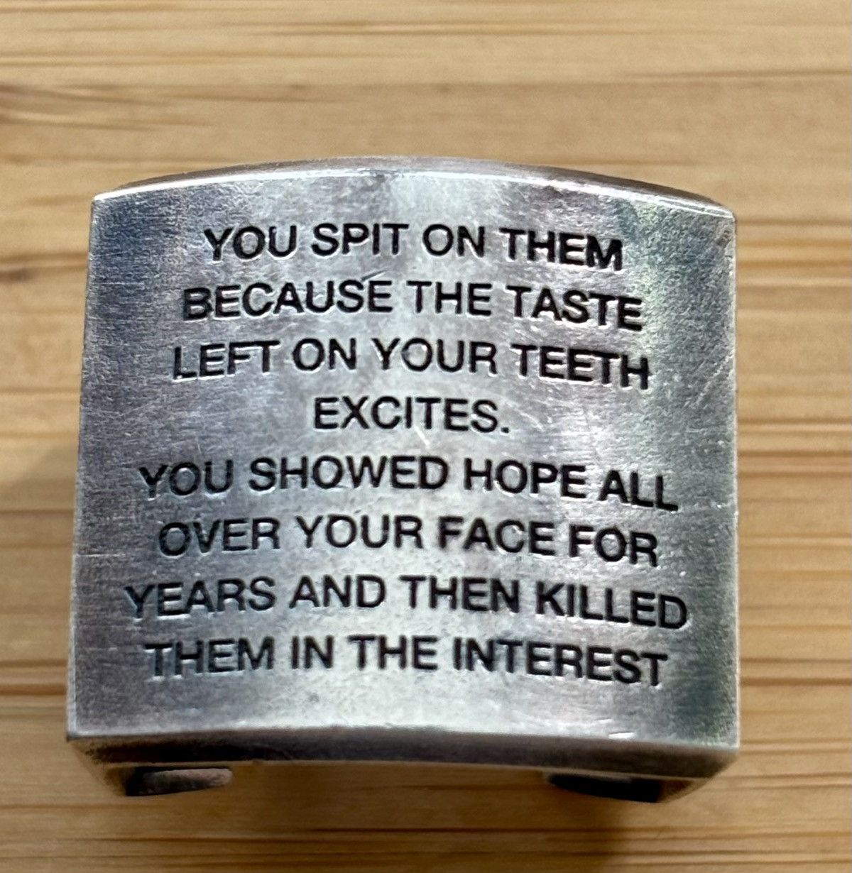 Julius Julius Engraved Industrial Brutalist Alloy Ring Size ONE SIZE - 10 Thumbnail