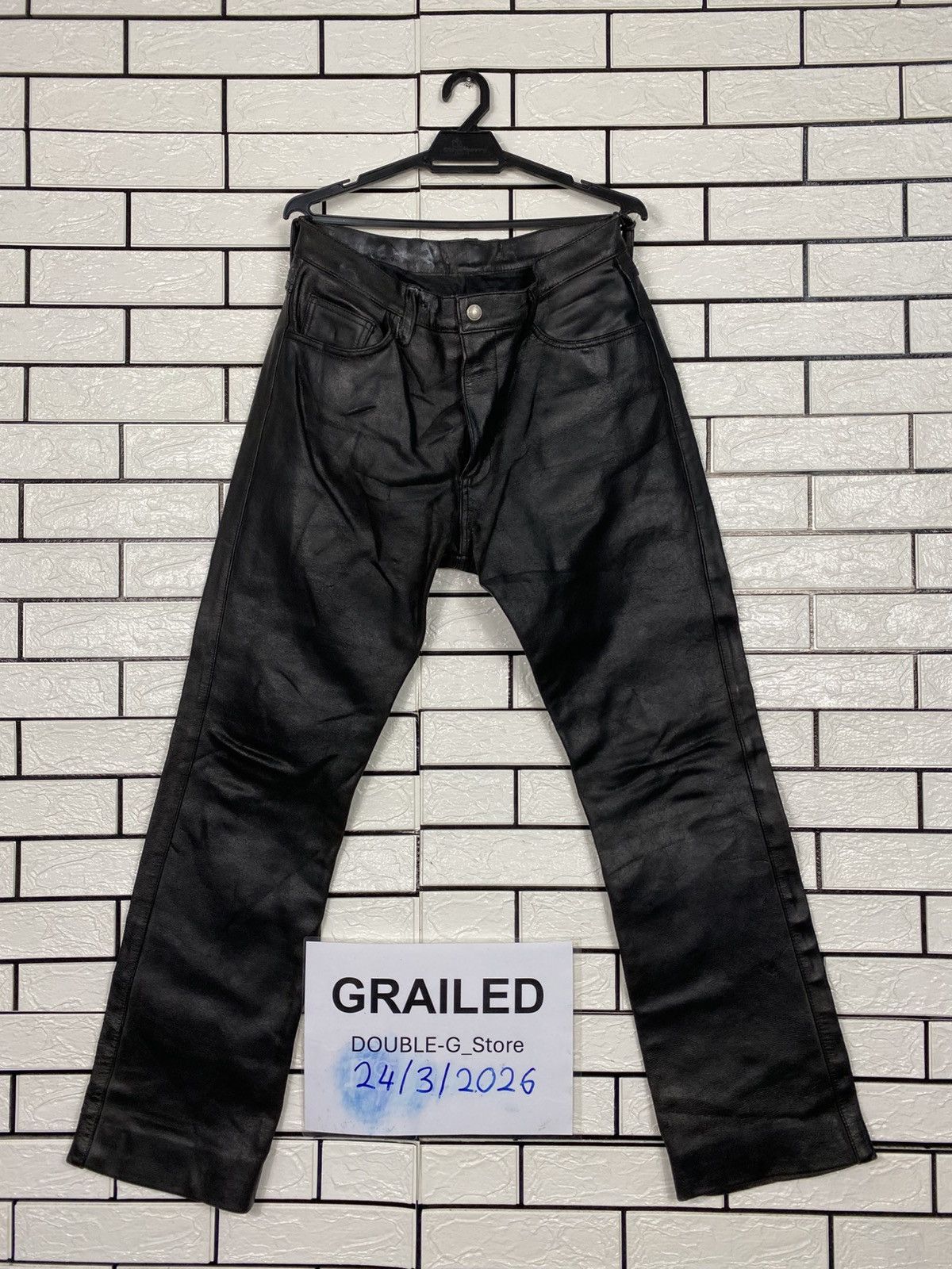Japanese Brand Vintage Leather Pants Racing Wear Issey Miyake Size US 28 / EU 44 - 1 Thumbnail