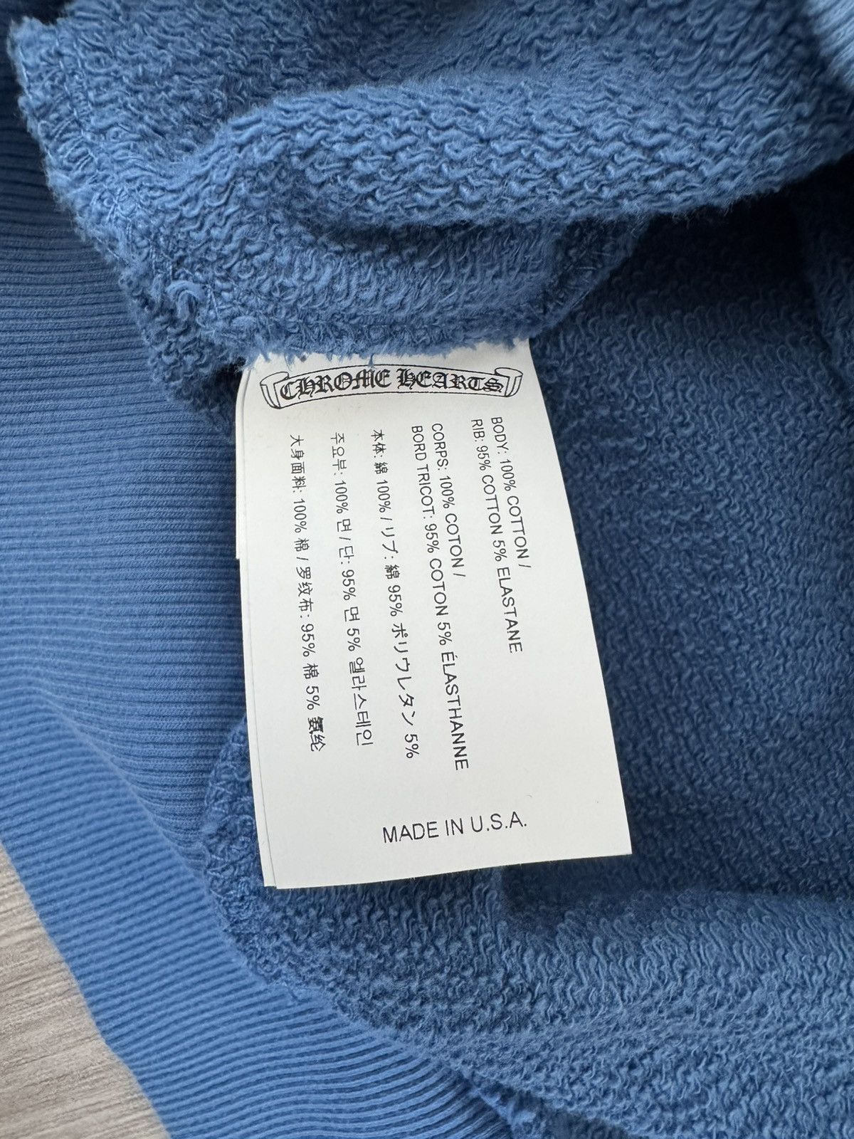 Chrome Hearts Triple Velvet Cross Blind Spot Crewneck Sweatshirt Blue Size US L / EU 52-54 / 3 - 4 Thumbnail
