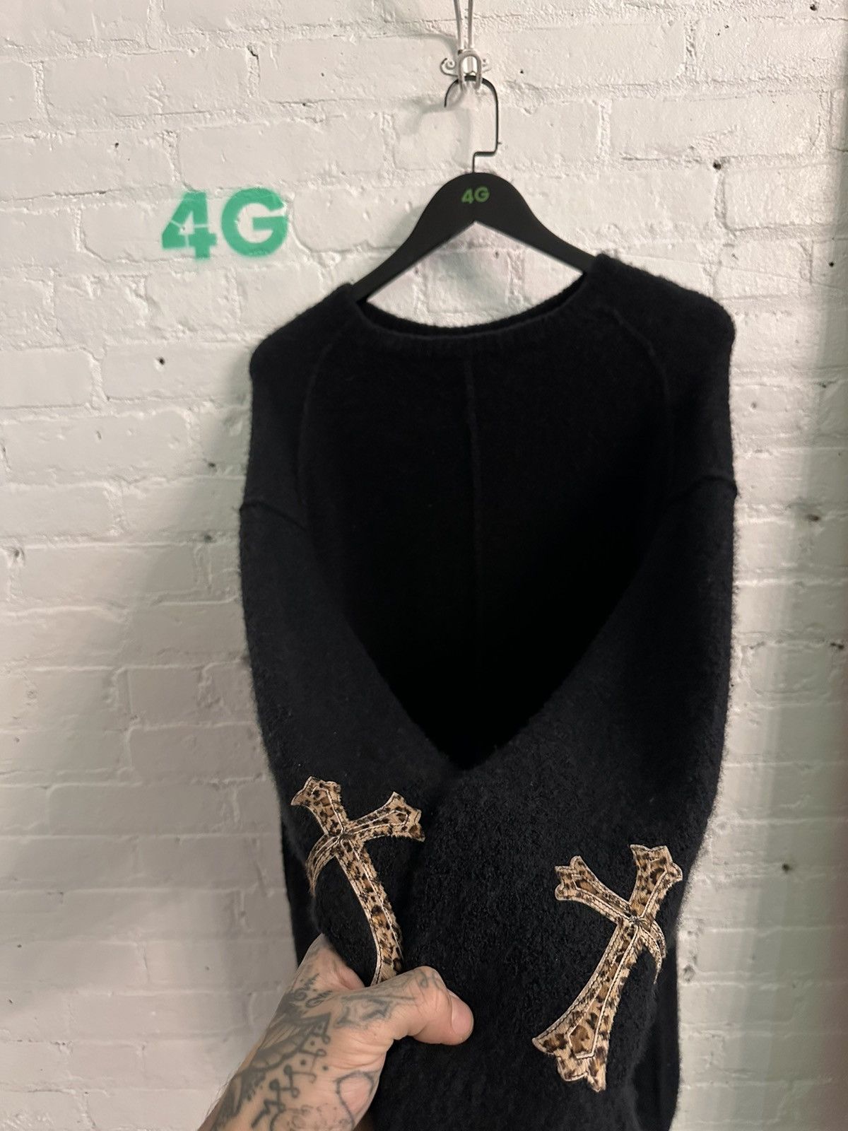 Chrome Hearts Chrome Hearts CASHMERE CROSS PATCH Sweater M-XL Sweater Size US L / EU 52-54 / 3 - 5 Thumbnail