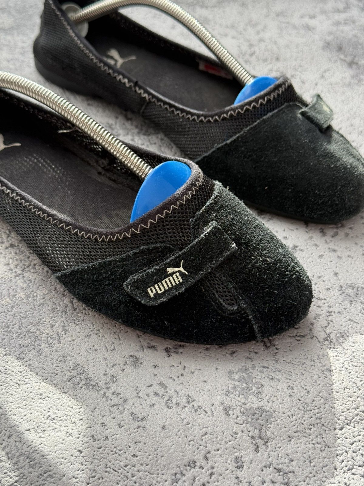 Puma 2000s Puma Flat Ballet Suede Y2K Black Shoes Size in Fact 38 Size US 7.5 / IT 37.5 - 2 Thumbnail