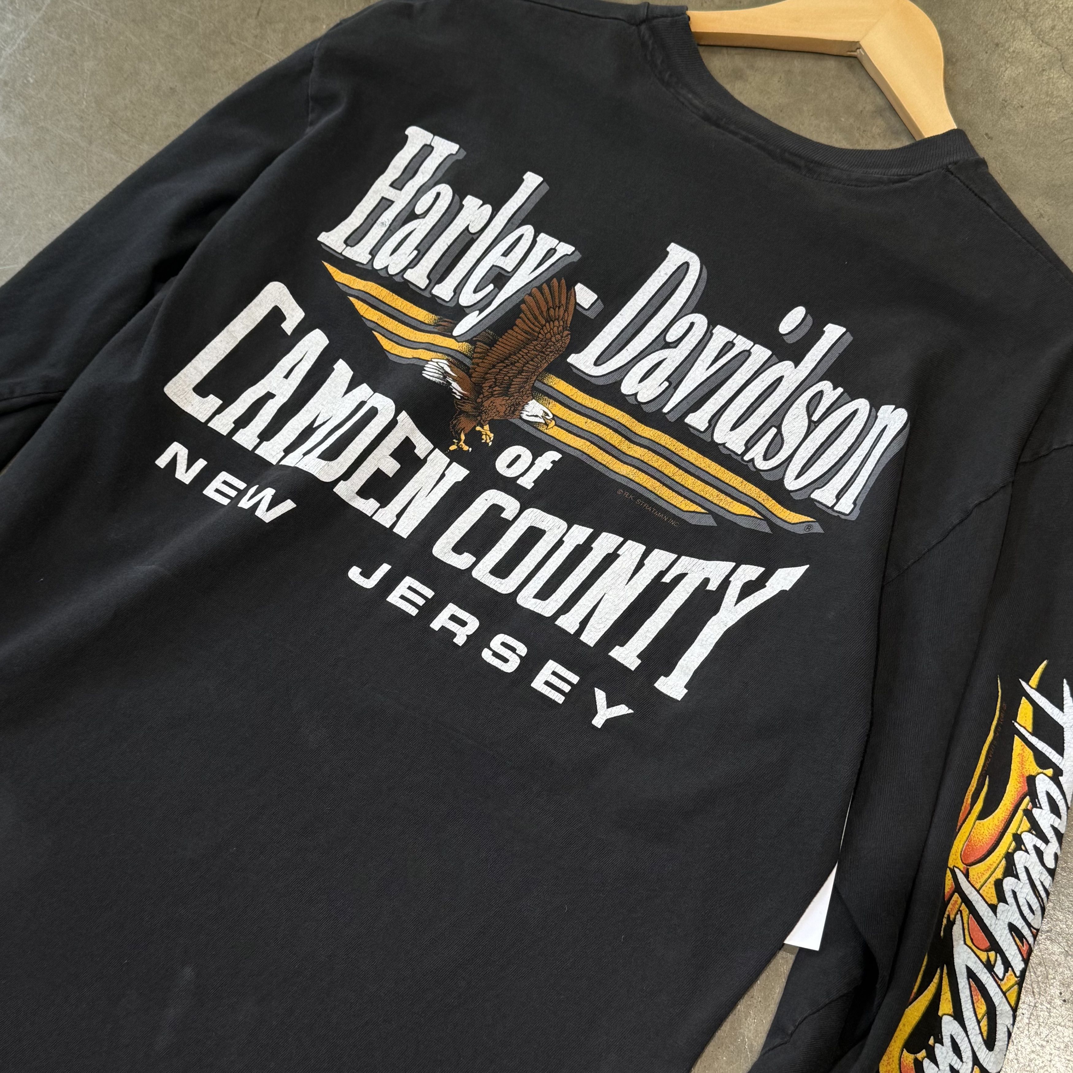 Harley Davidson Vintage Harley Davidson Flame Longsleeve 1992 New Jersey Size US L / EU 52-54 / 3 - 7 Thumbnail