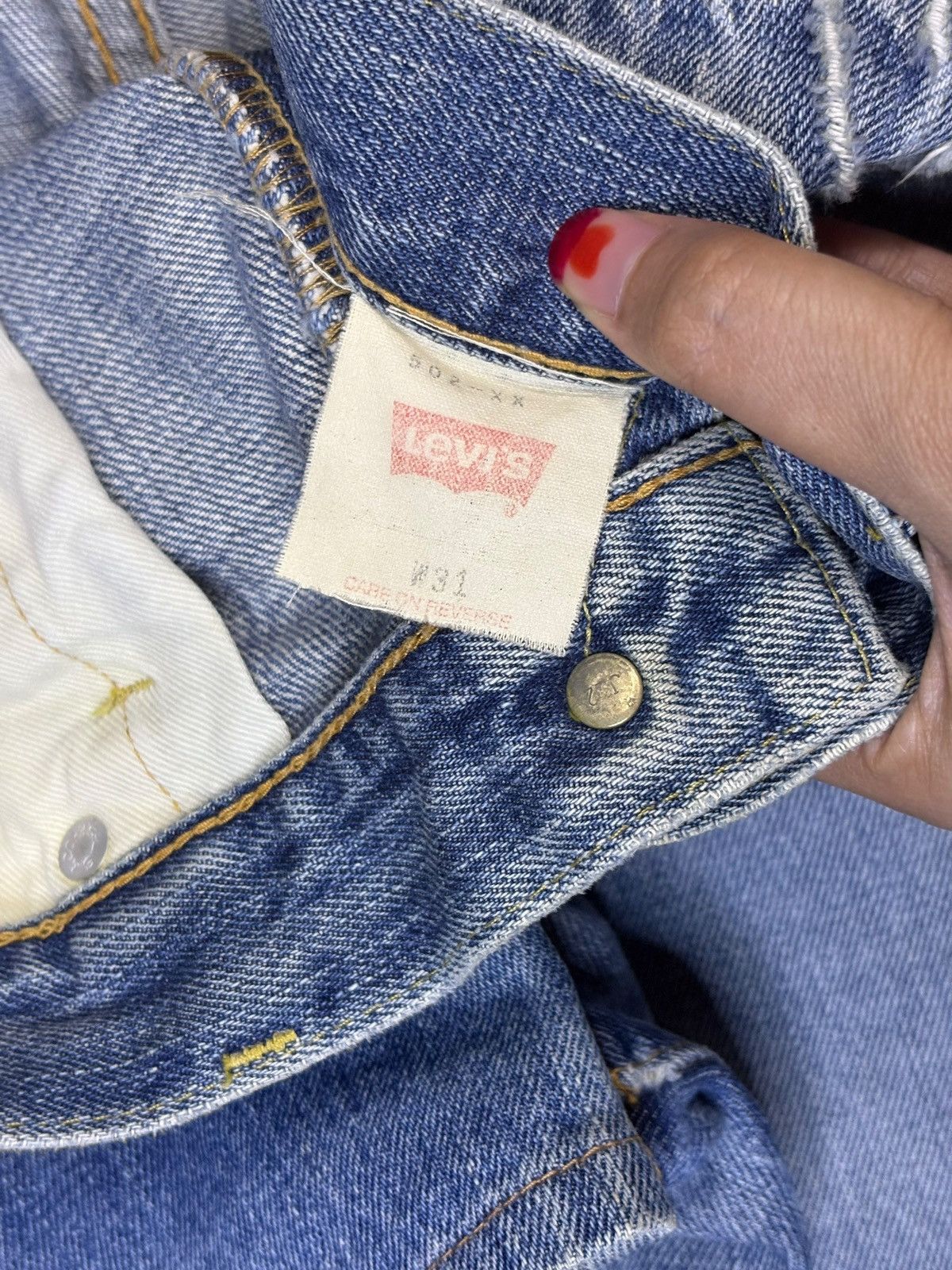 Levi's Vintage 80s Levis 502xx Big E Selvedge Loose Jeans Size US 31 - 12 Thumbnail