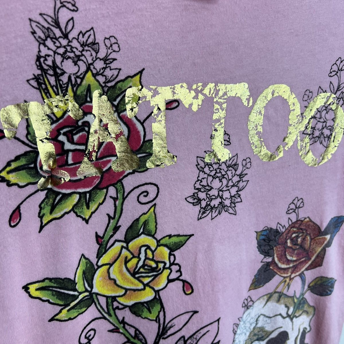Ed Hardy ED HARDY PINK TATTOO SKULL GRAPHIC SHIRT Size XS / US 0-2 / IT 36-38 - 6 Thumbnail