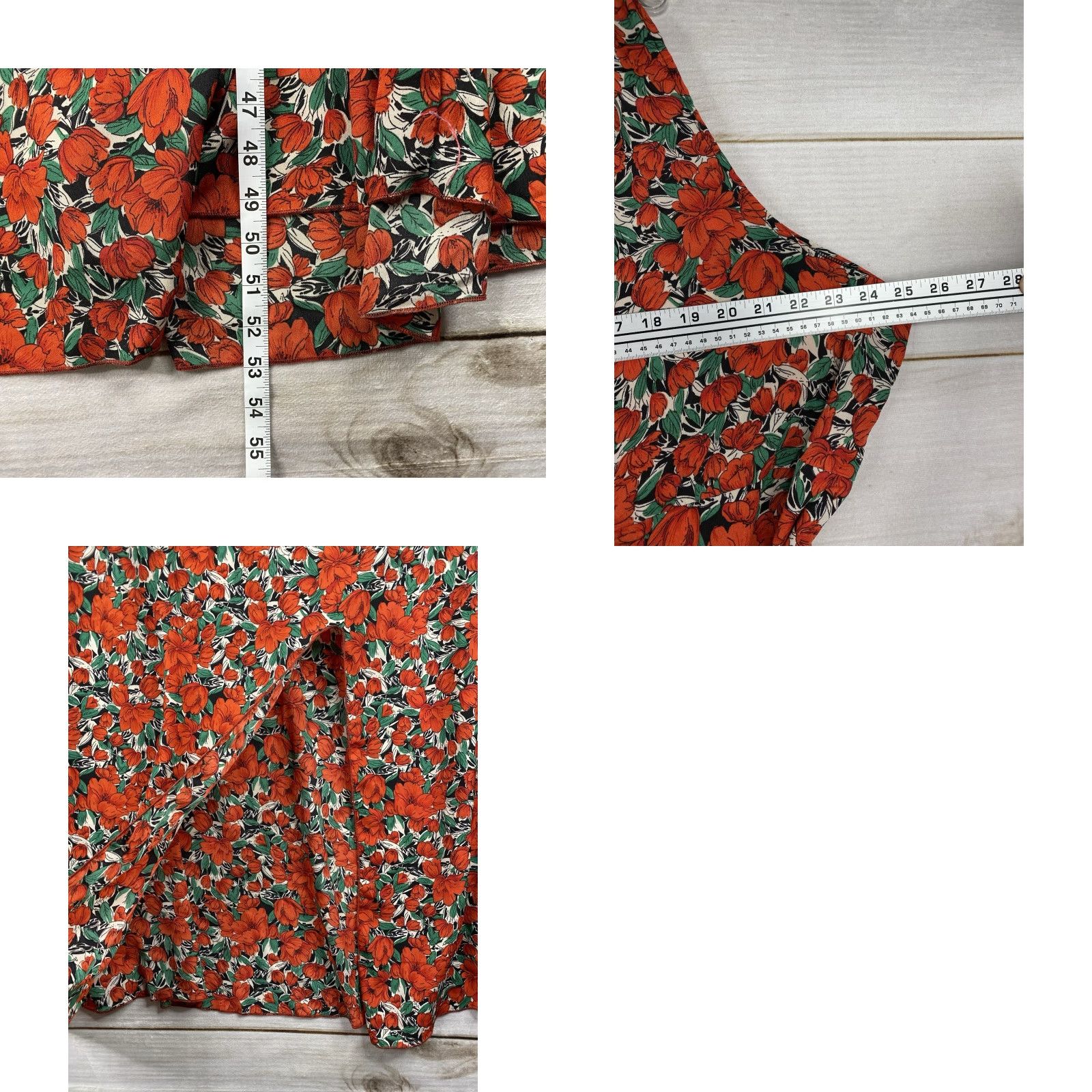 Shein SheIn One Shoulder Dress Womens 4XL Red Floral Boho Ruffle Slit Lightweight Fun Dress Size XXL / US 16-18 / IT 52-54 - 8 Thumbnail
