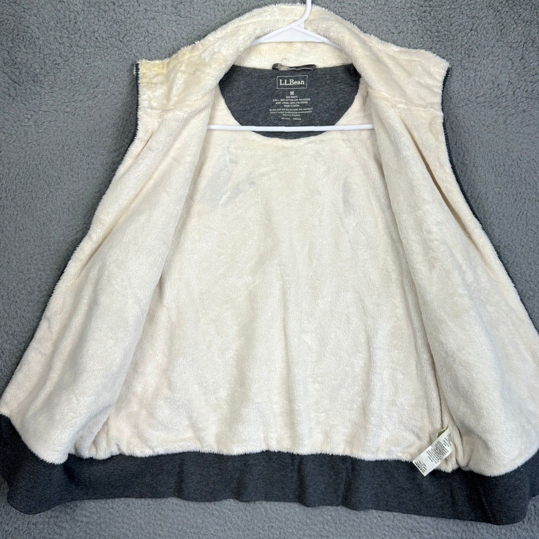 Vintage L.L. Bean Vest Womens Medium Gray Full Zip Faux Fur Lining Sleeveless Outdoor Heather Pocket Size M / US 6-8 / IT 42-44 - 3 Thumbnail
