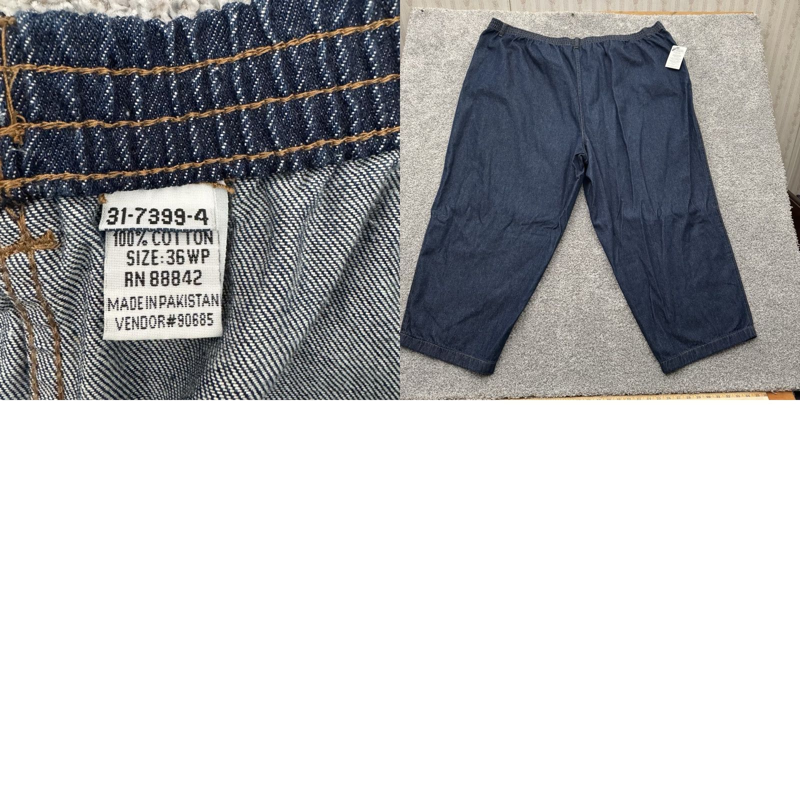 Vintage VINTAGE Denim Jeans Womens 36WP Capri Relaxed Dark Wash Lagenlook Casual 2010s Roaman's Womens Jeans 36W Plus Size Blue Denim Size 25" / US 0 / IT 36 - 8 Thumbnail
