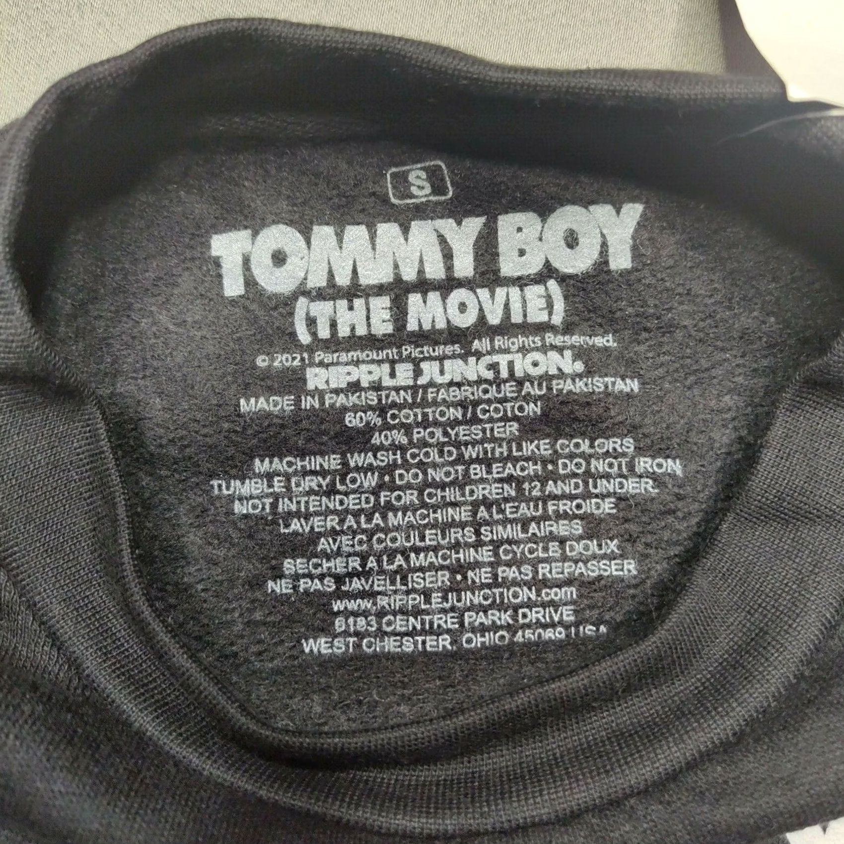 Ripple Junction Tommy Boy Men Small TommY Likey Chris Farley Black Sweatshirt NEW Shirt Mens S Black Tommy Boy Movie Shirt Size US S / EU 44-46 / 1 - 4 Thumbnail