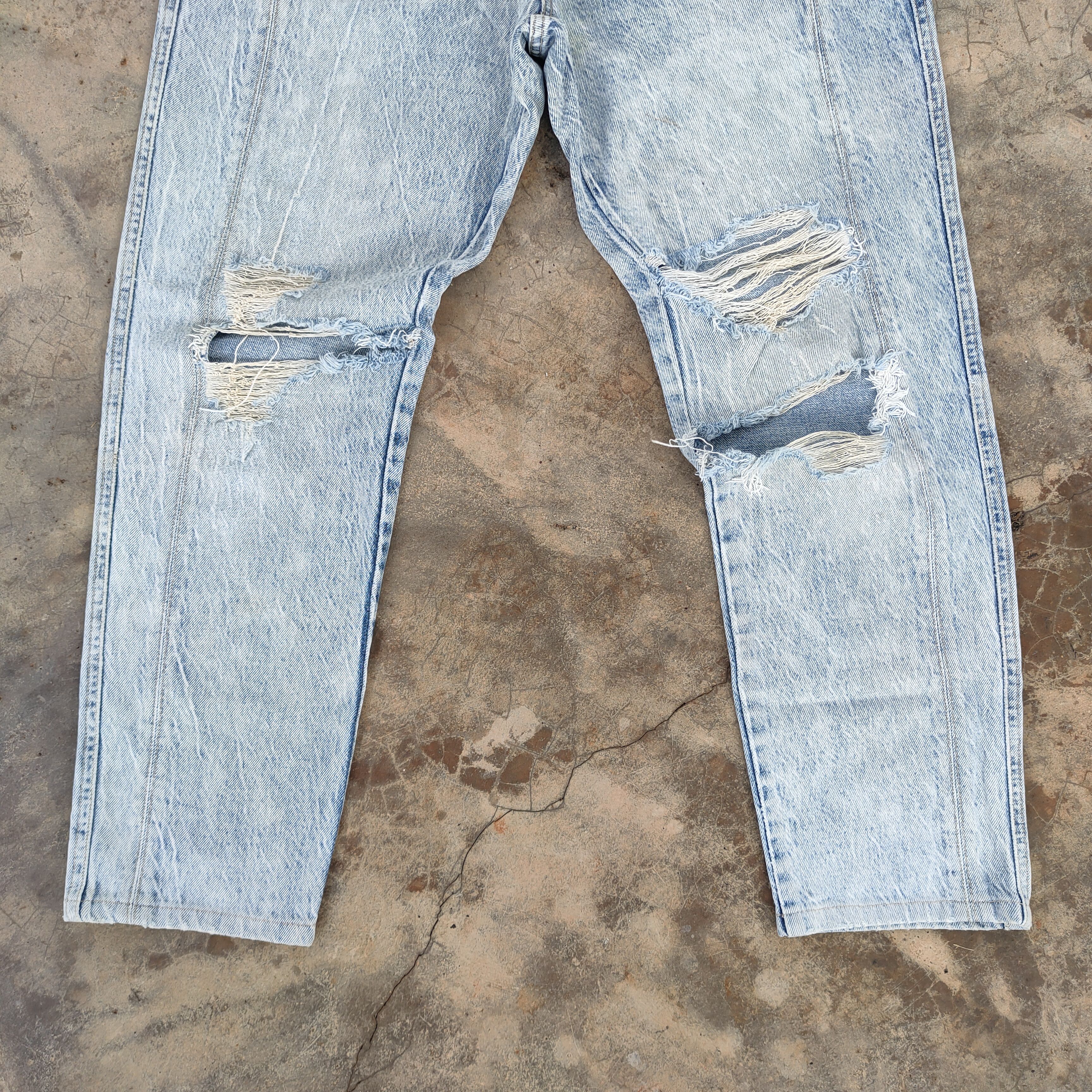 Seditionaries × Wrangler VINTAGE EURO WRANGLER FADED DISTRESSED JEANS DENIM PANTS Size US 36 / EU 52 - 4 Thumbnail