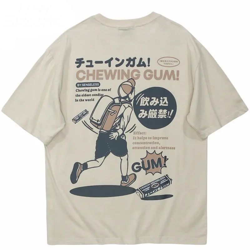 Japanese Brand × Vintage Japanese Style Beige Printed T-shirt Tee Short Sleeve Size US L / EU 52-54 / 3 - 1 Thumbnail