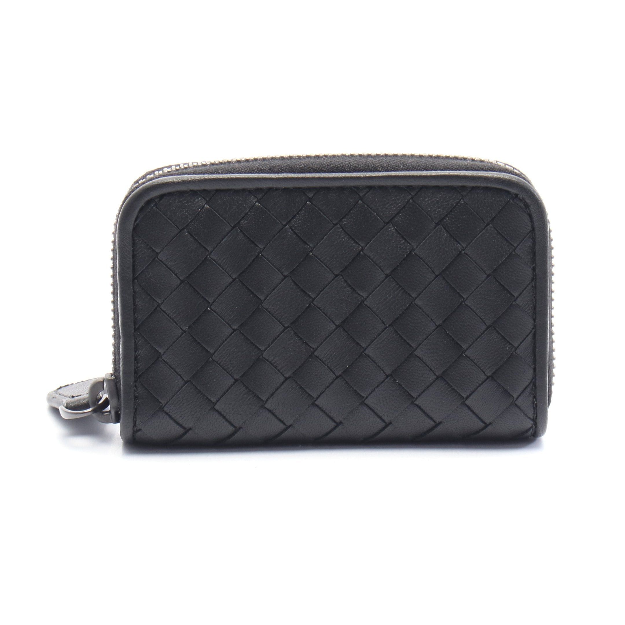 Bottega Veneta Intrecciato Coin Purse Leather Black, Women's