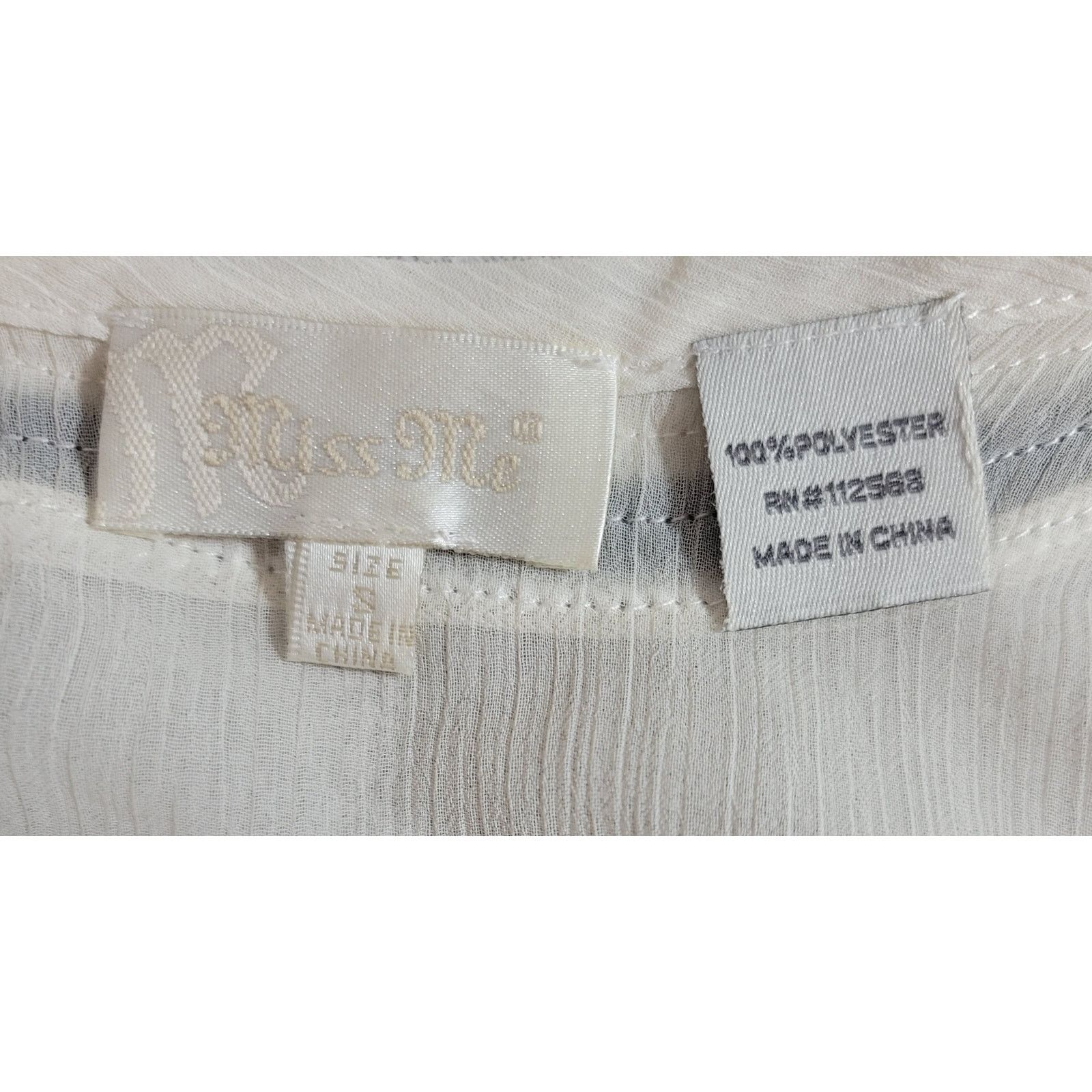 Other Miss Me Cream Sheer Henley Tank Top Small Lightweight Flowy Size S / US 4 / IT 40 - 4 Thumbnail