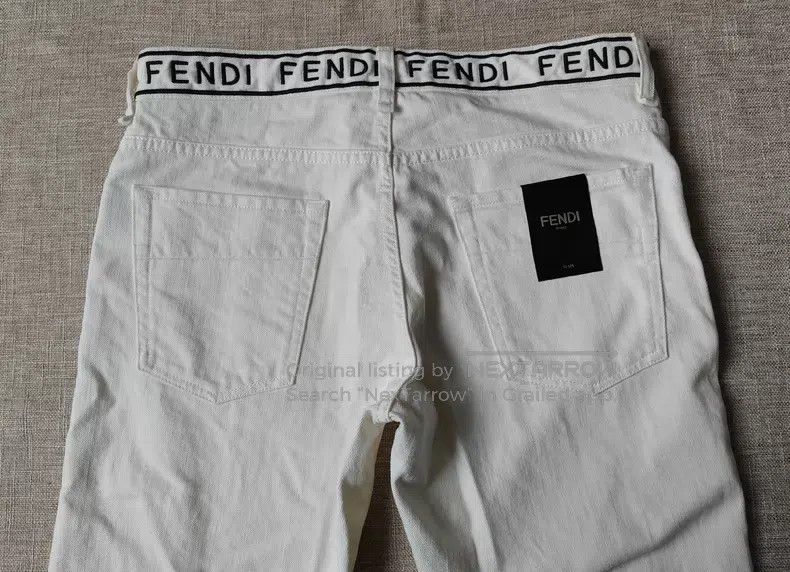 Fendi Fendi White casual denim jeans with letter embroidery on w Size US 34 / EU 50 - 7 Thumbnail