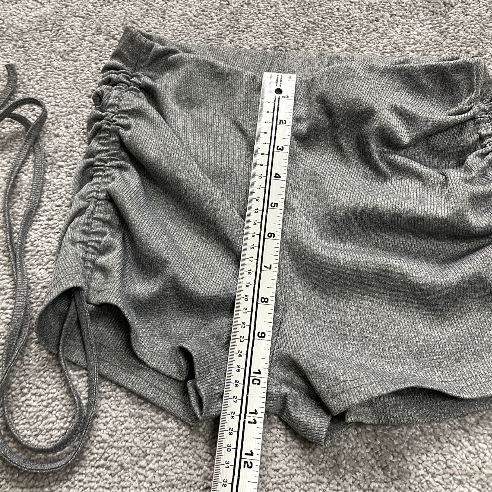 Vintage Sason Active Booty Shorts Women M Gray Side Lace Active Casual Stretch 26x2 Size 32" / US 10 / IT 46 - 7 Thumbnail