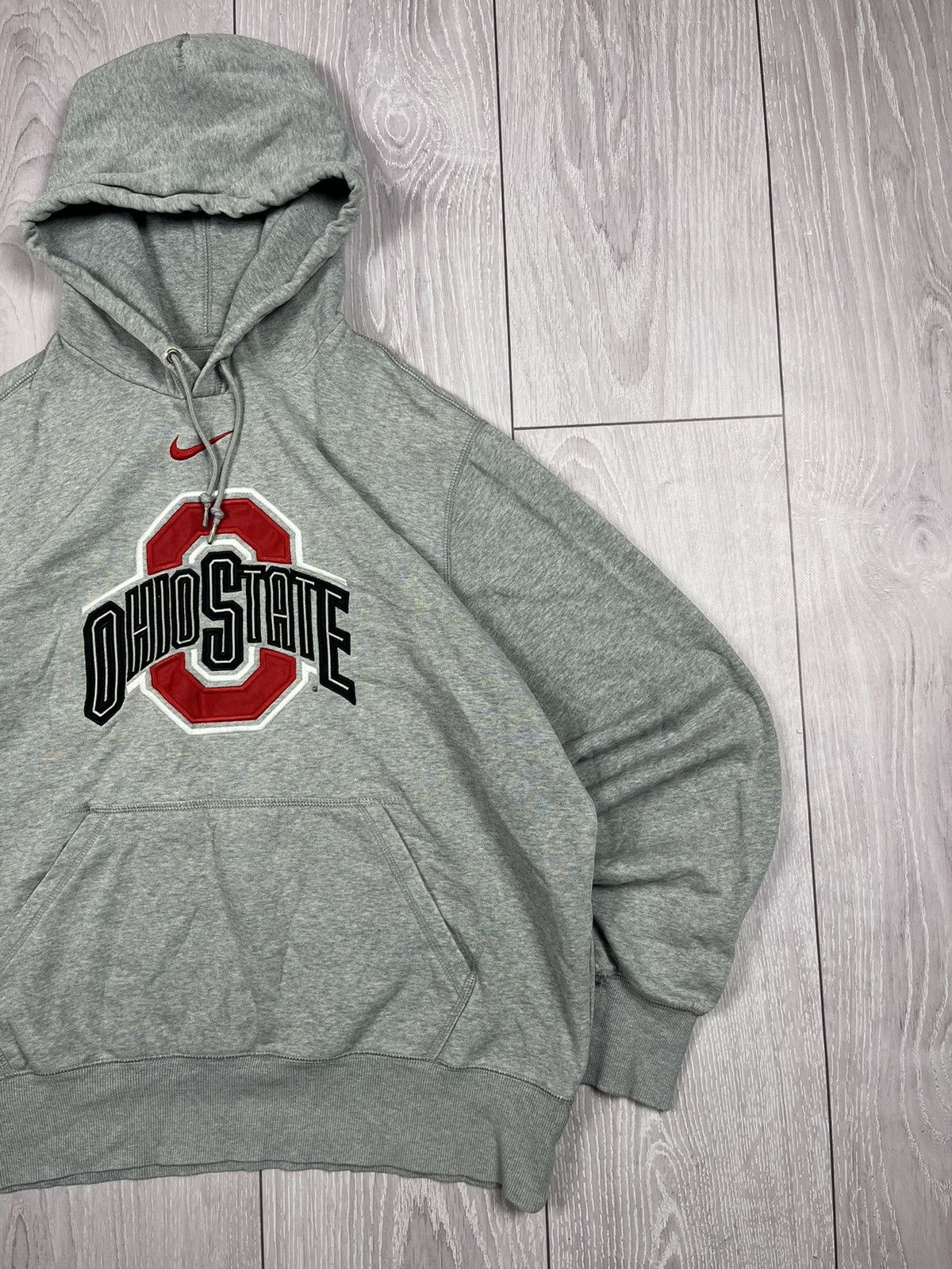 Nike × Vintage Vintage Nike Ohio State Center Logo Grey Hoodie 00s Size US M / EU 48-50 / 2 - 3 Thumbnail