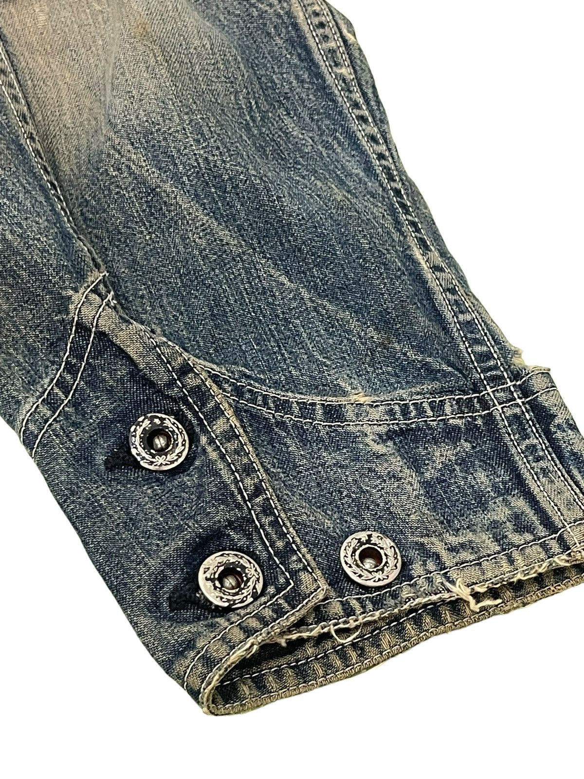 Sugar Cane Damaged Faded Sugar Canes Chore Jacket Distress Denim 5🟩8 Size US L / EU 52-54 / 3 - 5 Thumbnail