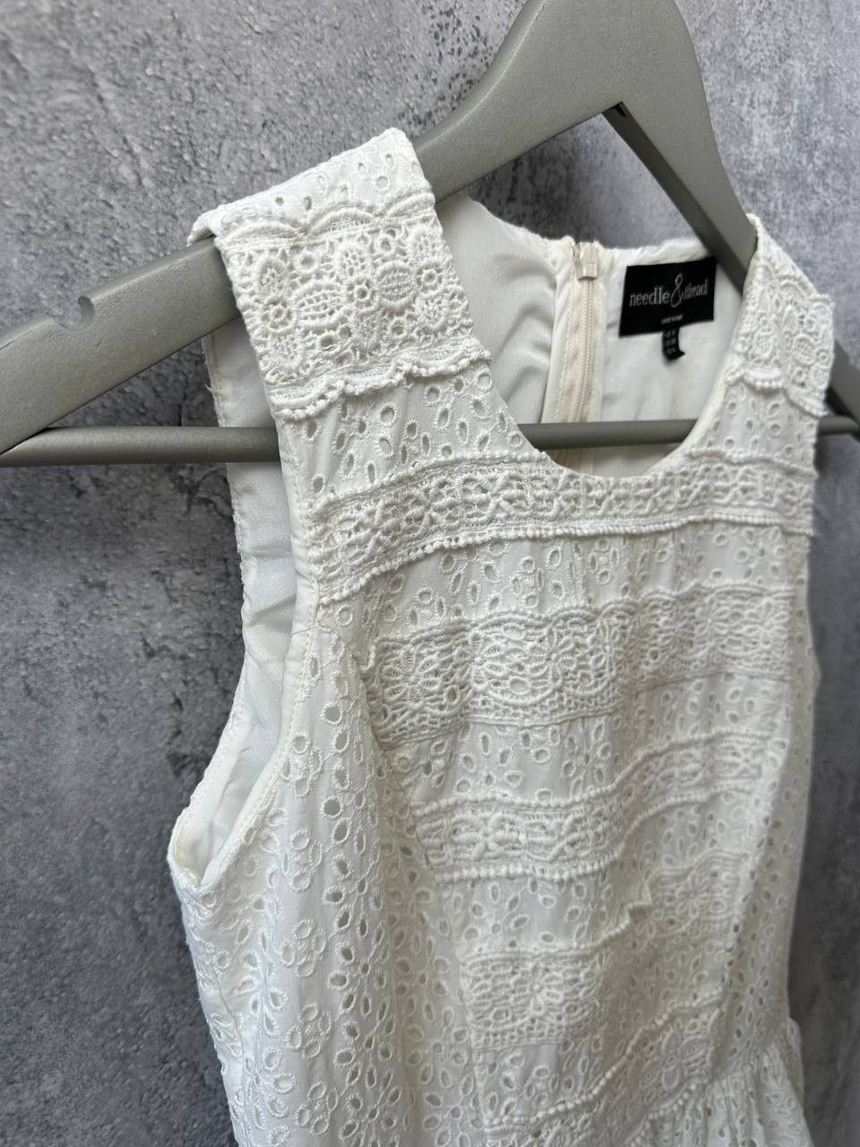 Needles Needle & Thread White Broderie Lace Sleeveless Dress Size S / US 4 / IT 40 - 4 Thumbnail