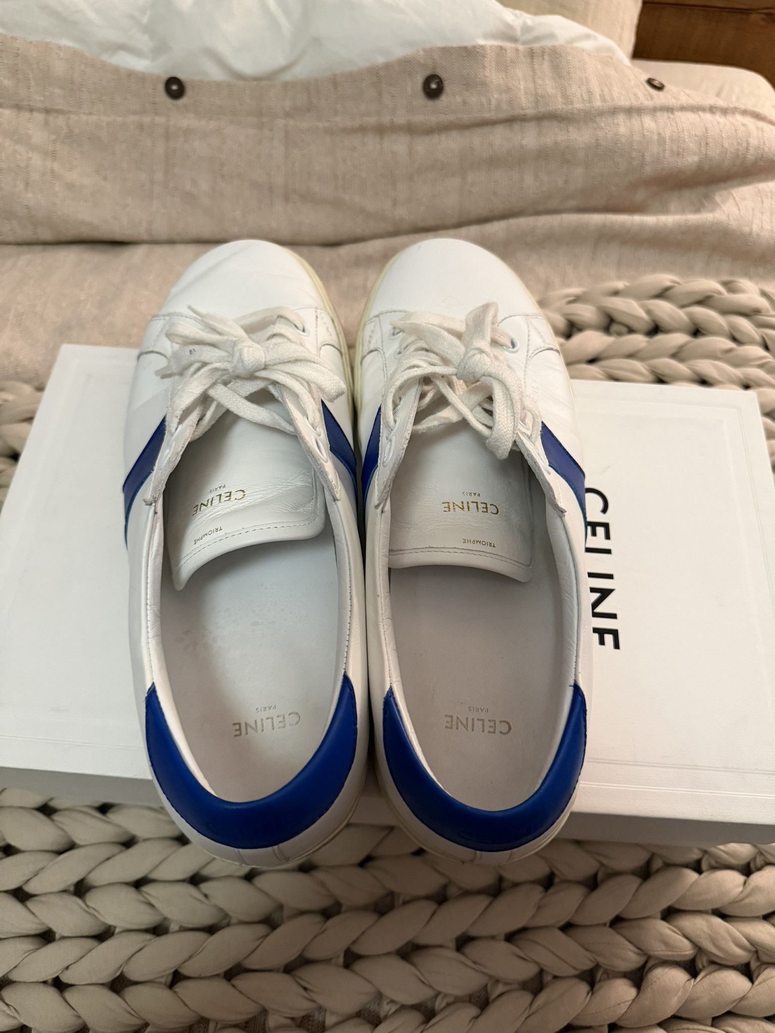 Celine Celine Shoes Celine White And Blue Leather Size: 42 Size US 9 / EU 42 - 4 Thumbnail