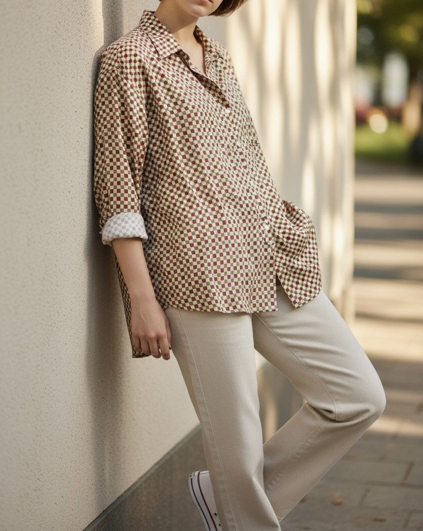 Comme des Garcons Cdg homme plus AD2001 flowy checkered button up Size US M / EU 48-50 / 2 - 2 Thumbnail