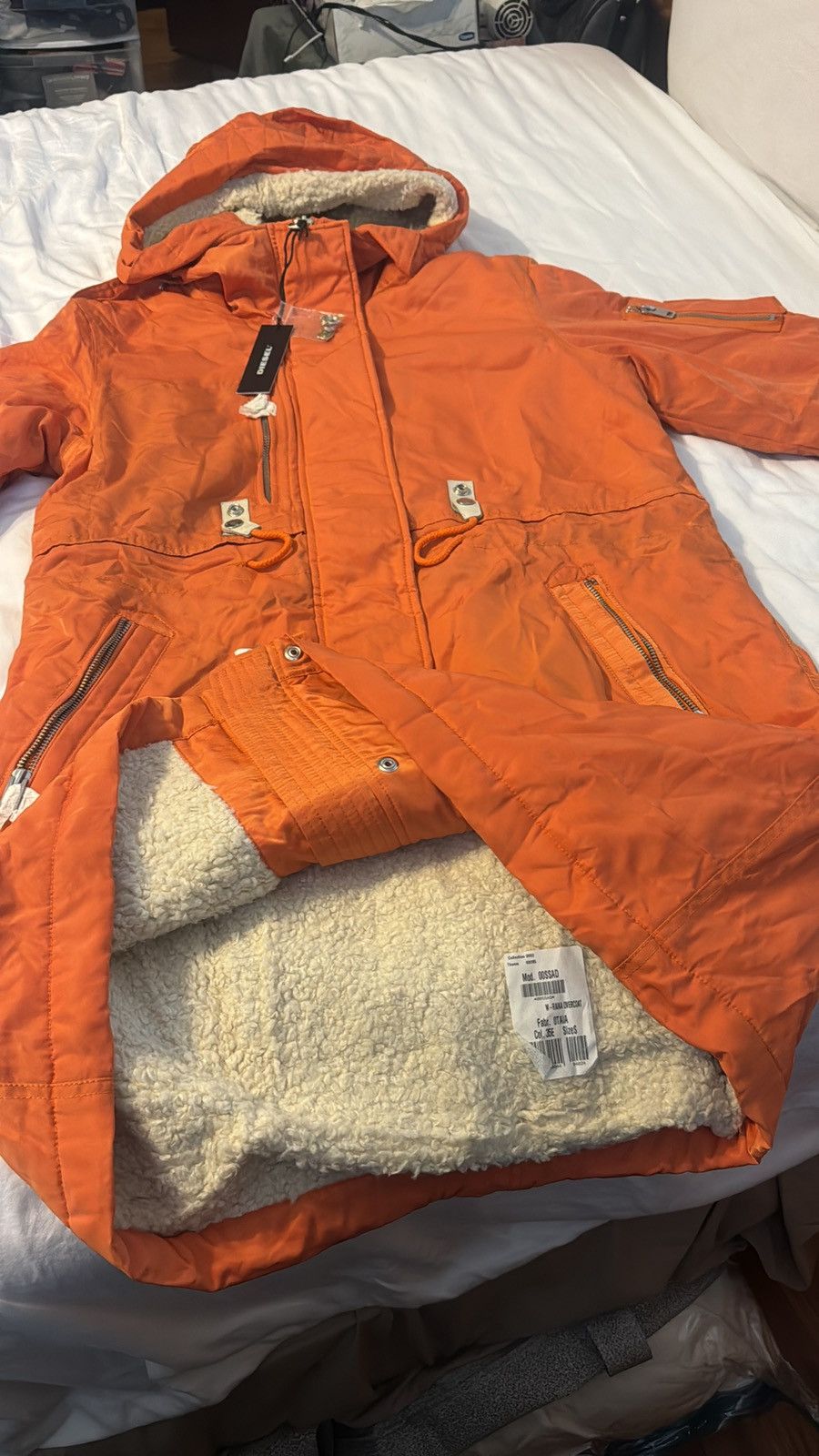 Diesel Orange long down parka DiEsel outerwear Size S / US 4 / IT 40 - 3 Thumbnail