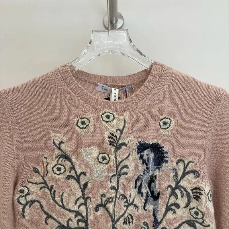 Dior Dior Pink Cashmere Sweater with Embroidery . Size S / US 4 / IT 40 - 2 Thumbnail