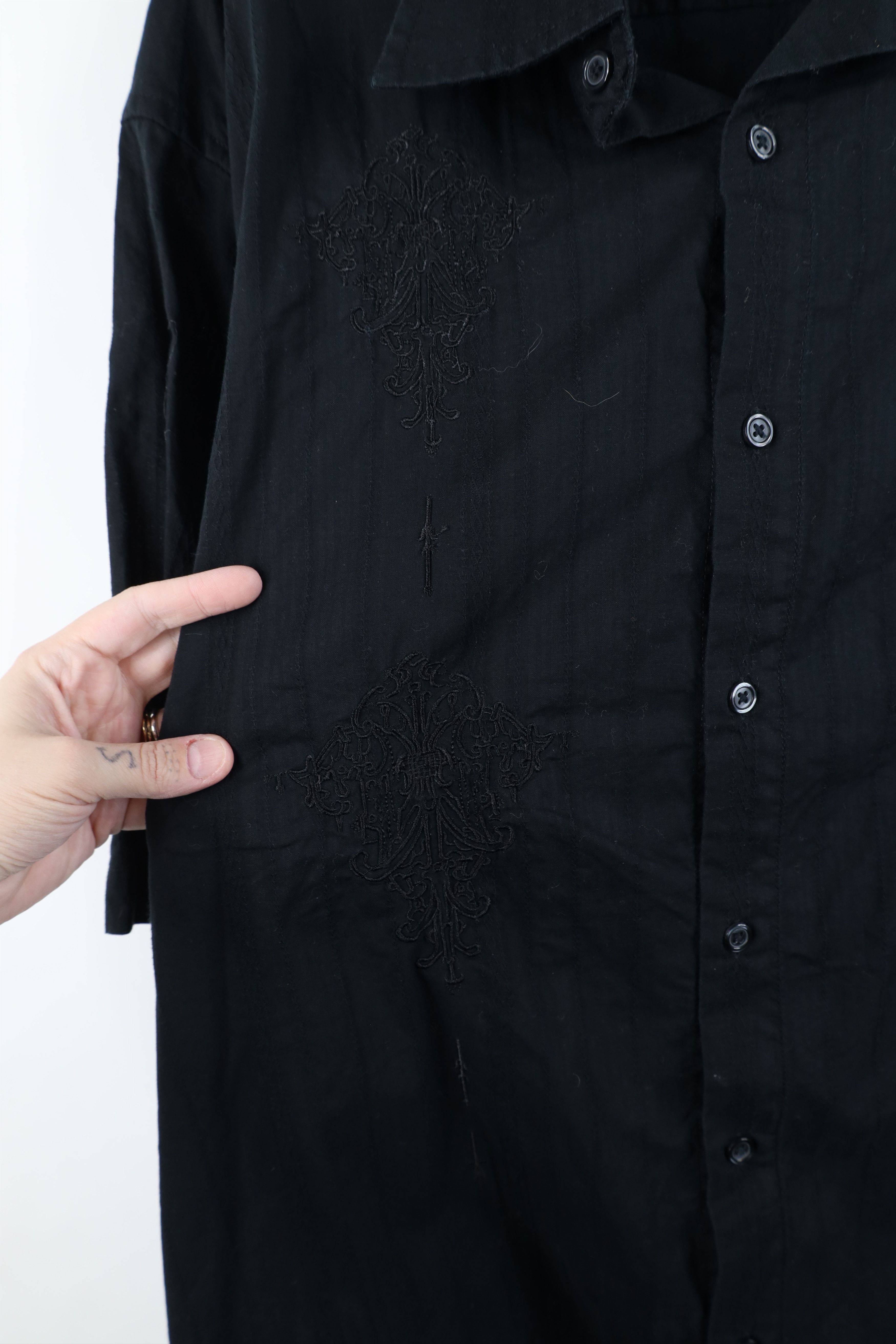 Vintage Vintage 90s Y2K Streetwear Embroidered Striped Button Shirt Size US XXL / EU 58 / 5 - 5 Thumbnail