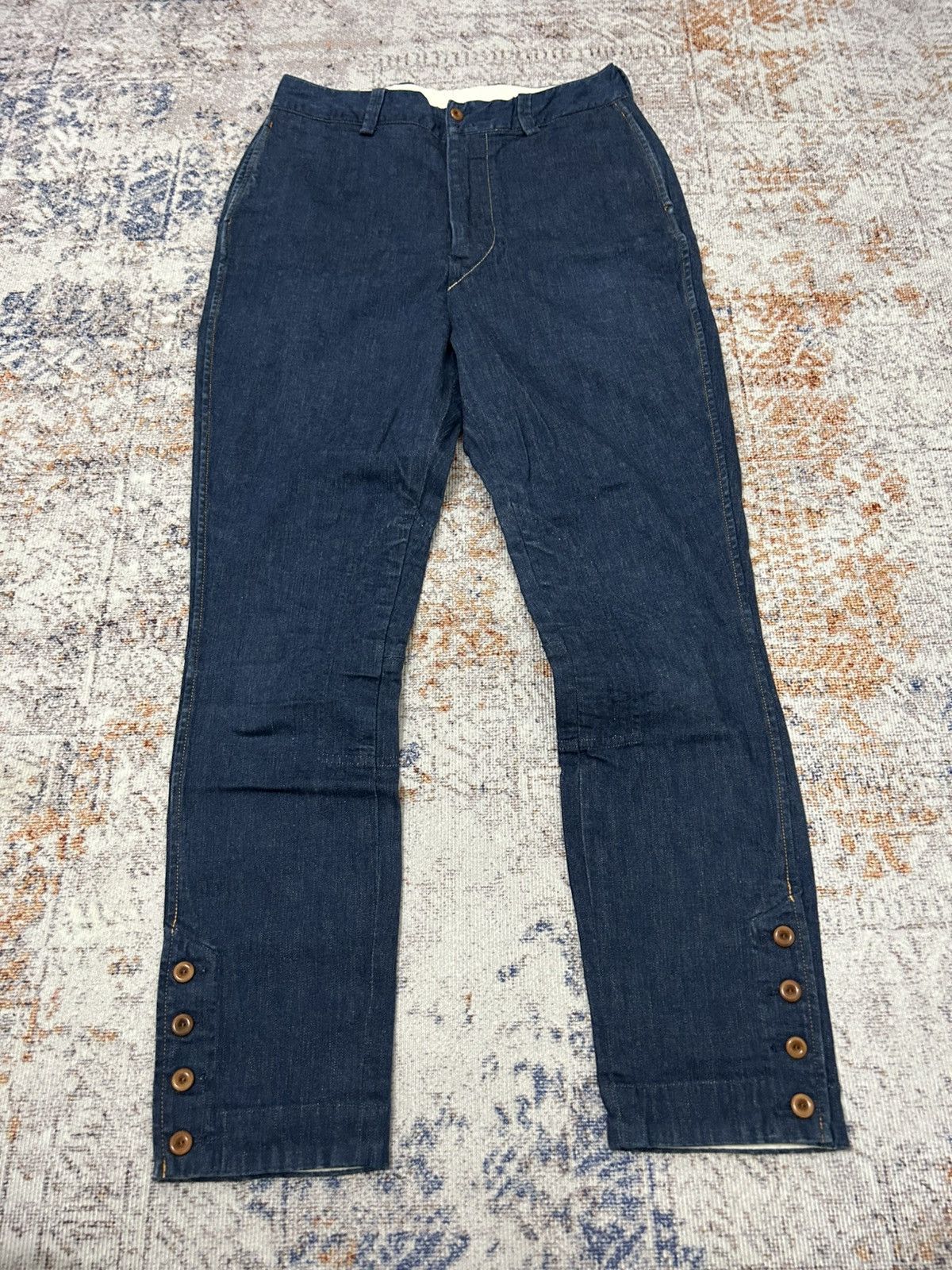 45rpm 45Rpm Japan Denim Bottom button Pants Size US 27 - 3 Thumbnail