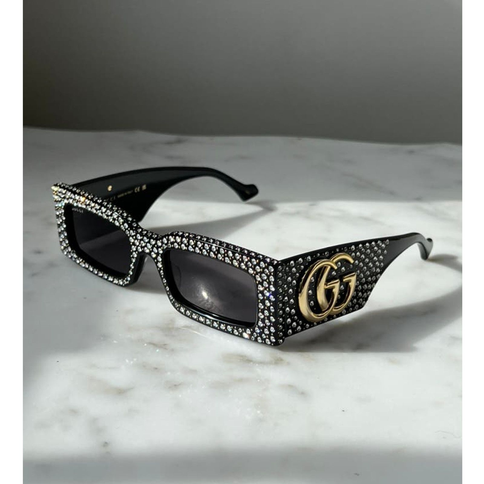 image of New Gucci Gg1425S Crystal Black Marmont Sunglasses $1305, Women's