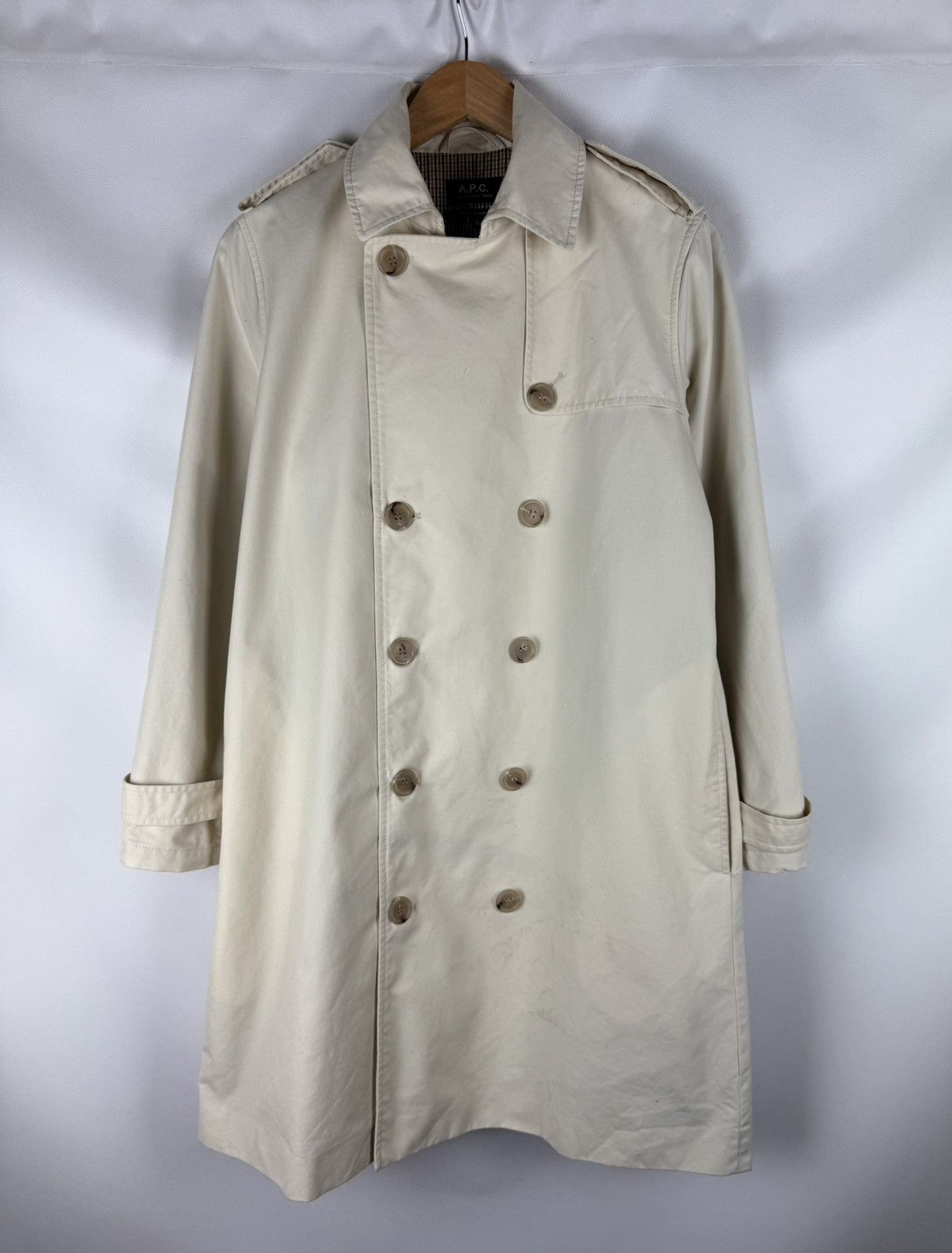 A.P.C. Ladies Double Breasted Trench Coat Jacket Size 34