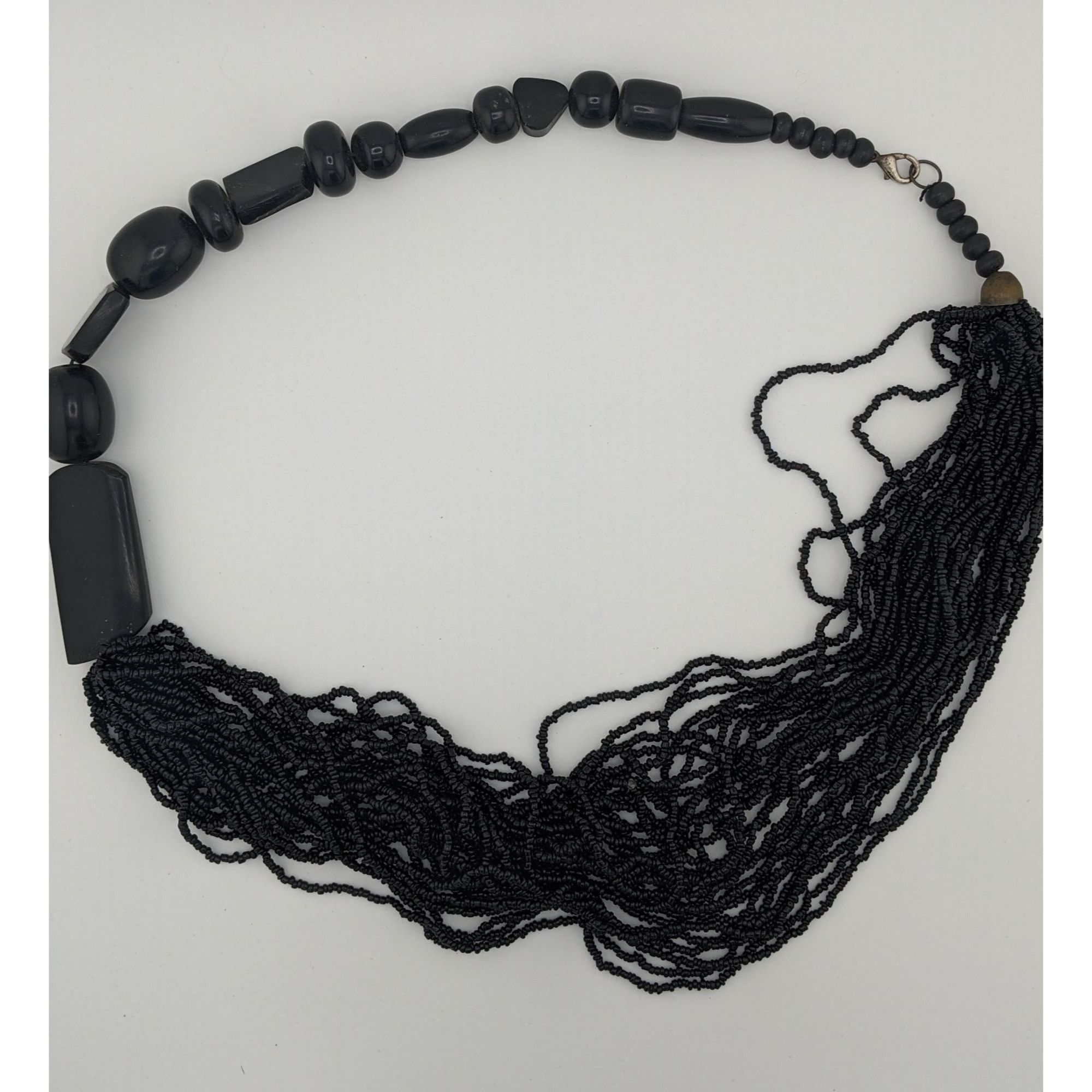 Other Vintage Gothic Asymmetrical Glass And Wood Statement Necklac Size ONE SIZE - 2 Thumbnail