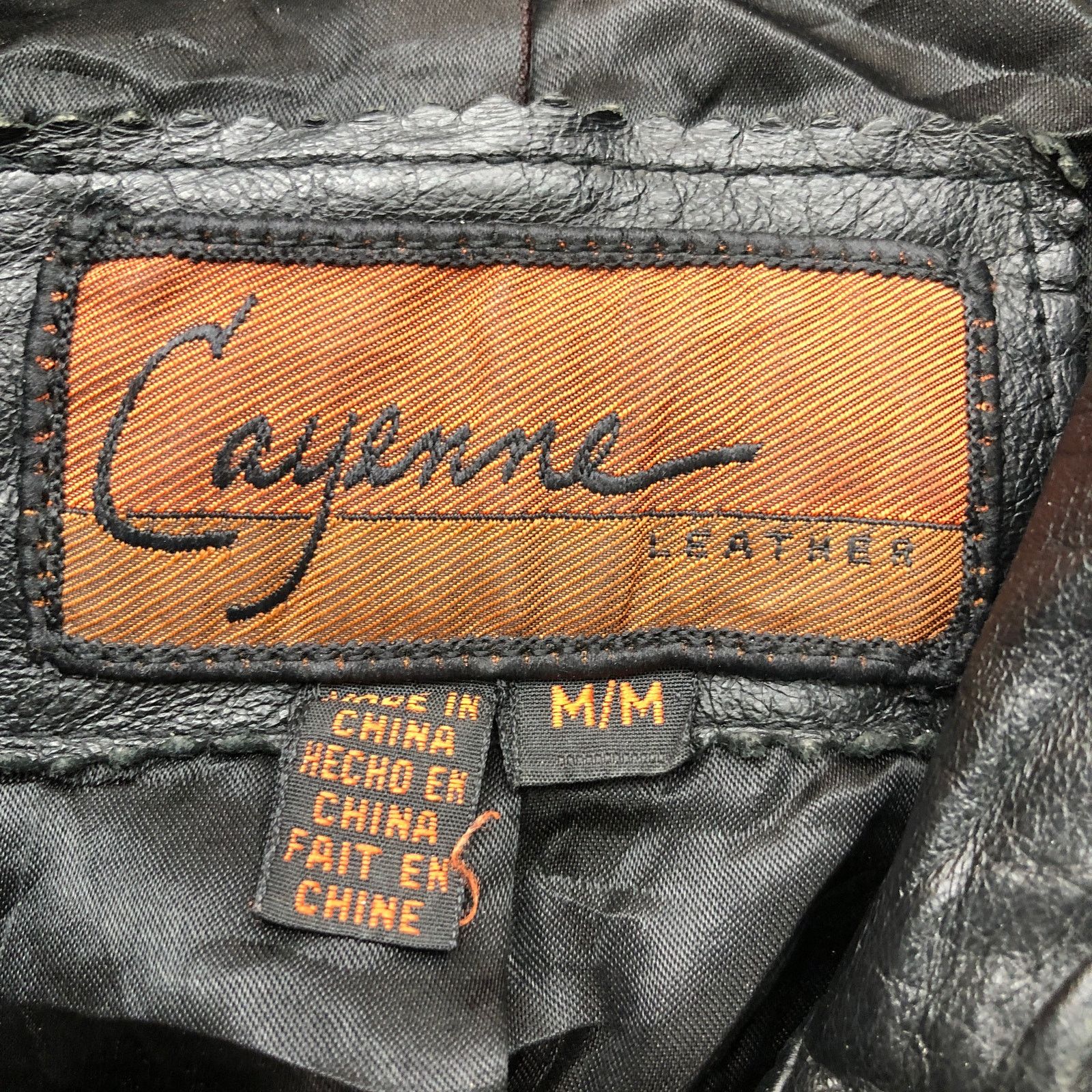 Other Vintage Cayenne Leather Belted Biker Jacket Womens M Black Size M / US 6-8 / IT 42-44 - 3 Thumbnail