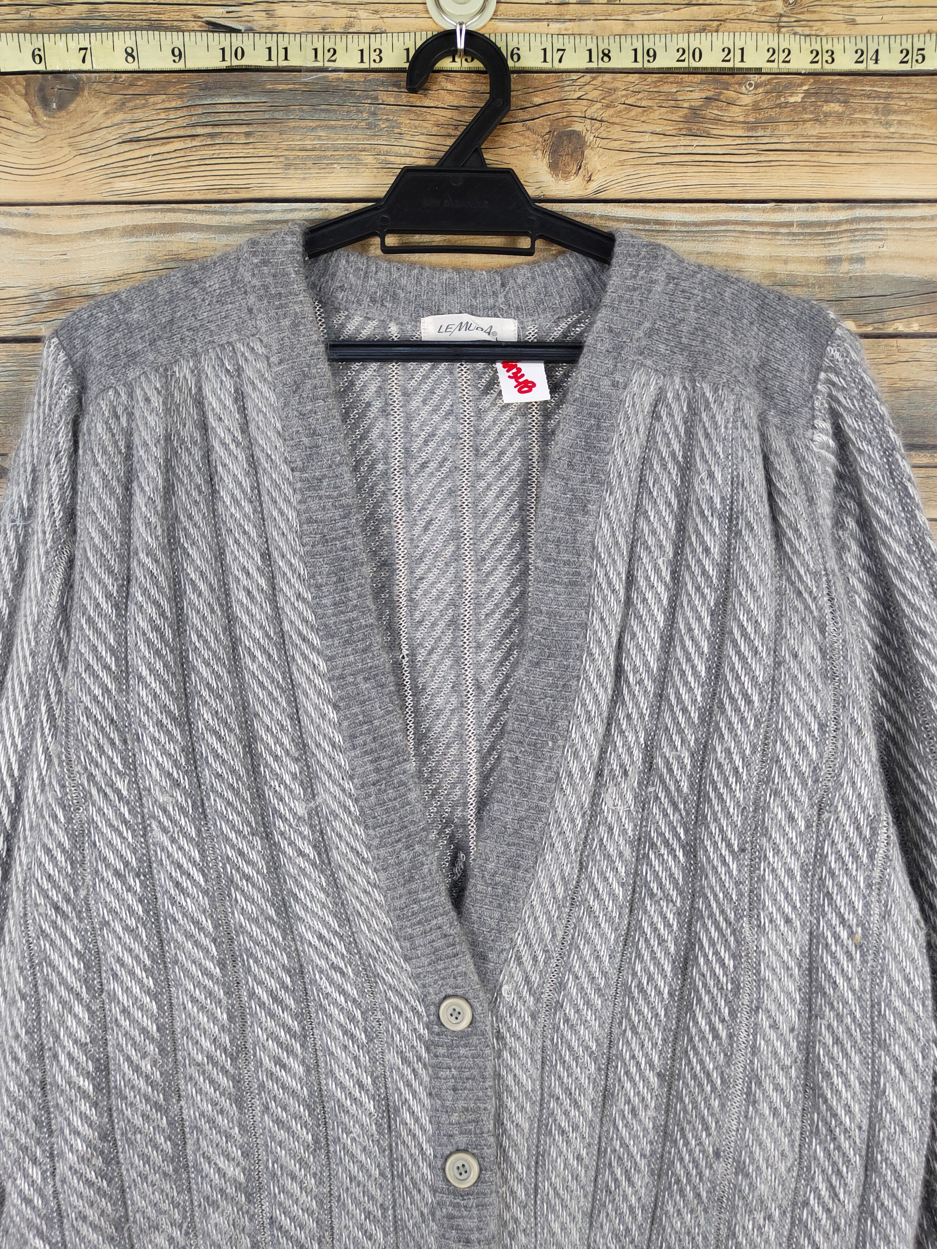 Vintage Le Muda Gray Knitwear vintage Cardigan #W1348 Size US M / EU 48-50 / 2 - 2 Thumbnail
