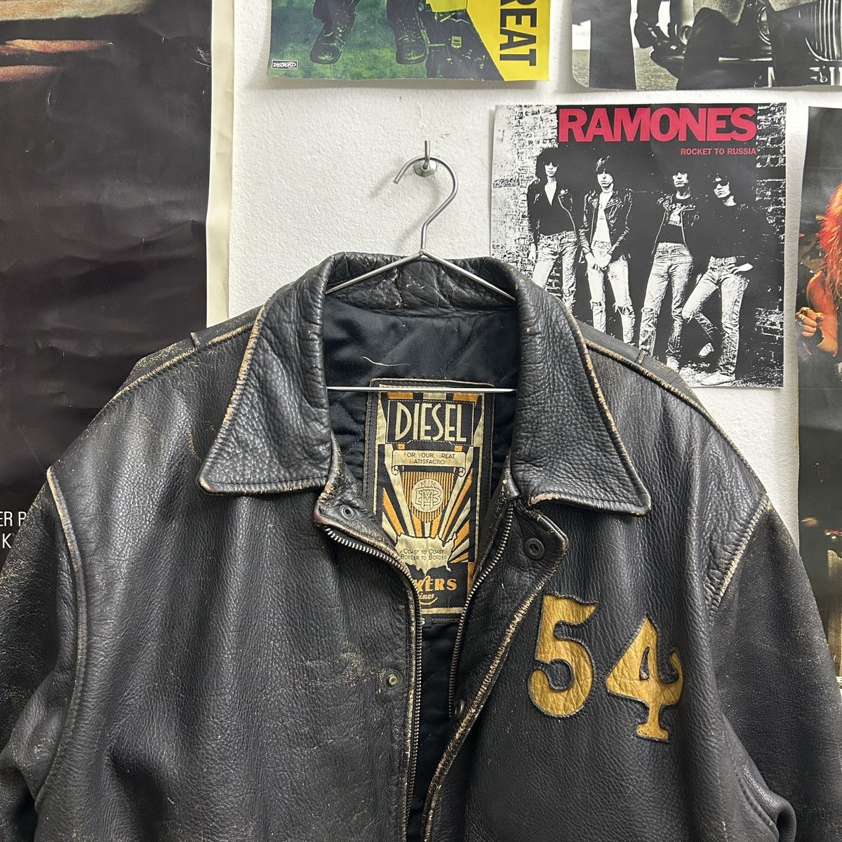 DIESEL Leather jacket 80's〜90 Diesel Vintage 80s 90s Leather Jacket XS/S | eBay