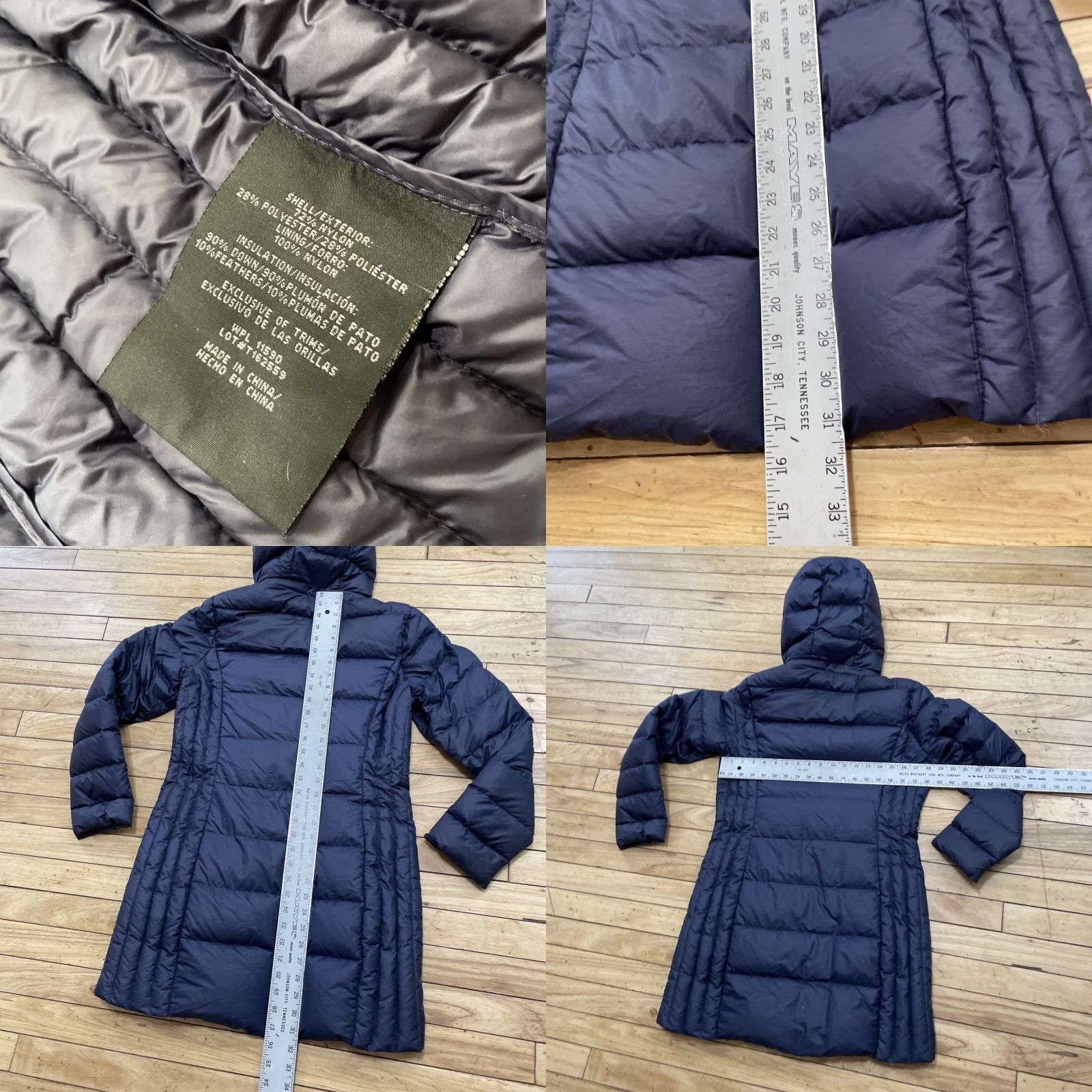 Vintage 32 Degrees UL Down Puffer Jacket Women M Zip Hood Quilt Packable Hike Coat Blue Jacket Size M / US 6-8 / IT 42-44 - 8 Thumbnail