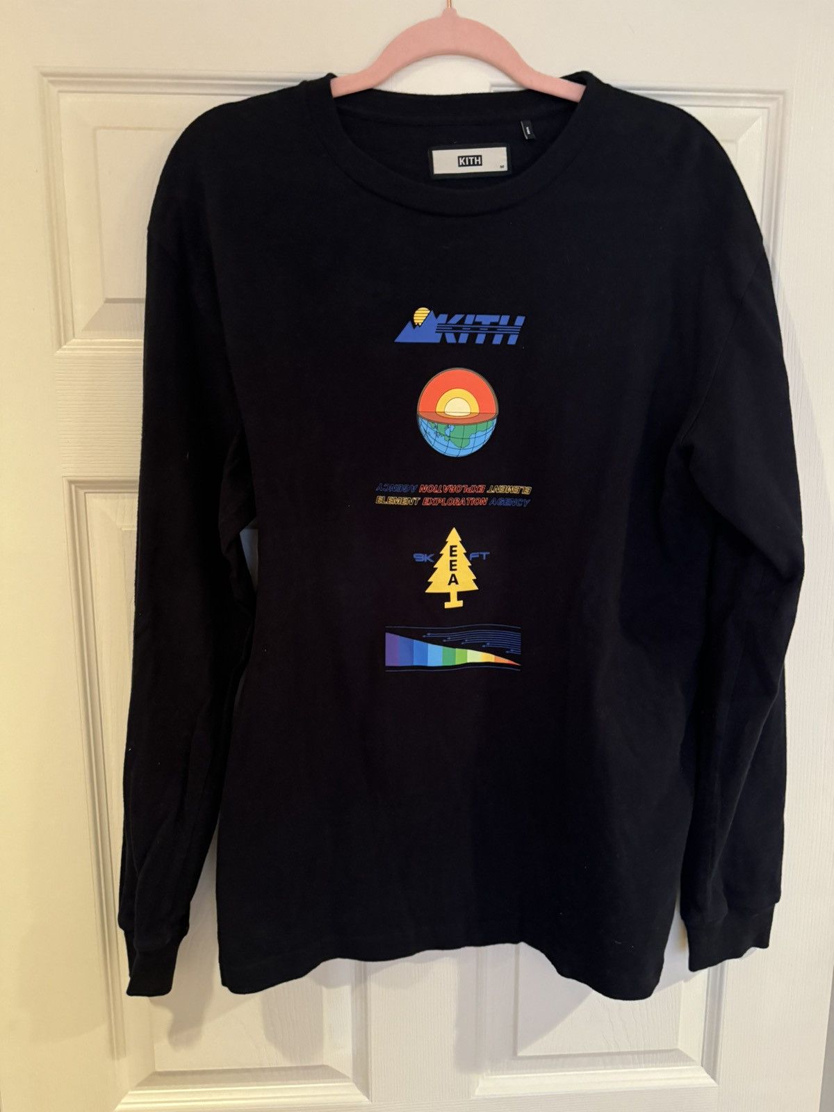 image of Kith X Eea Long Sleeve Gradient Tee (Black), Men's (Size Medium)