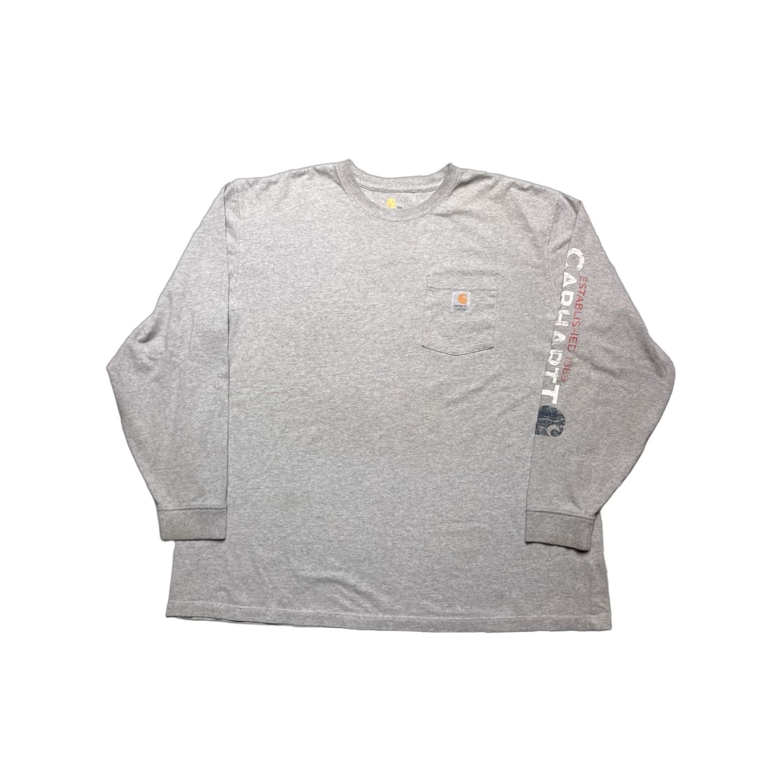 Carhartt VINTAGE Carhartt Long Sleeve Pocket T Shirt Heather Gray Original Fit XXL Mens Size US XXL / EU 58 / 5 - 1 Thumbnail
