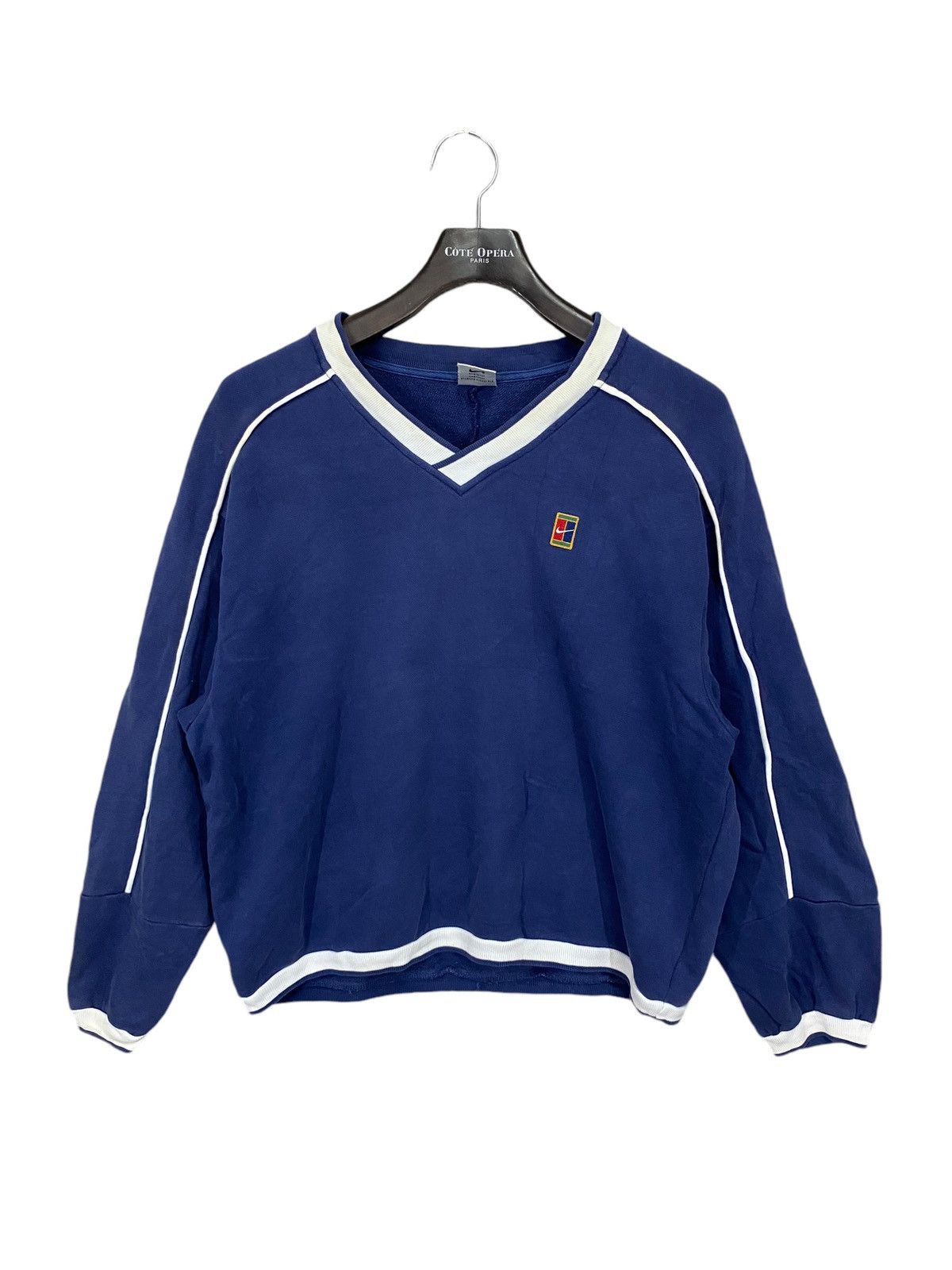 Nike × Vintage Vintage 90s nike court sweatshirt v neck pullover Size US M / EU 48-50 / 2 - 1 Thumbnail