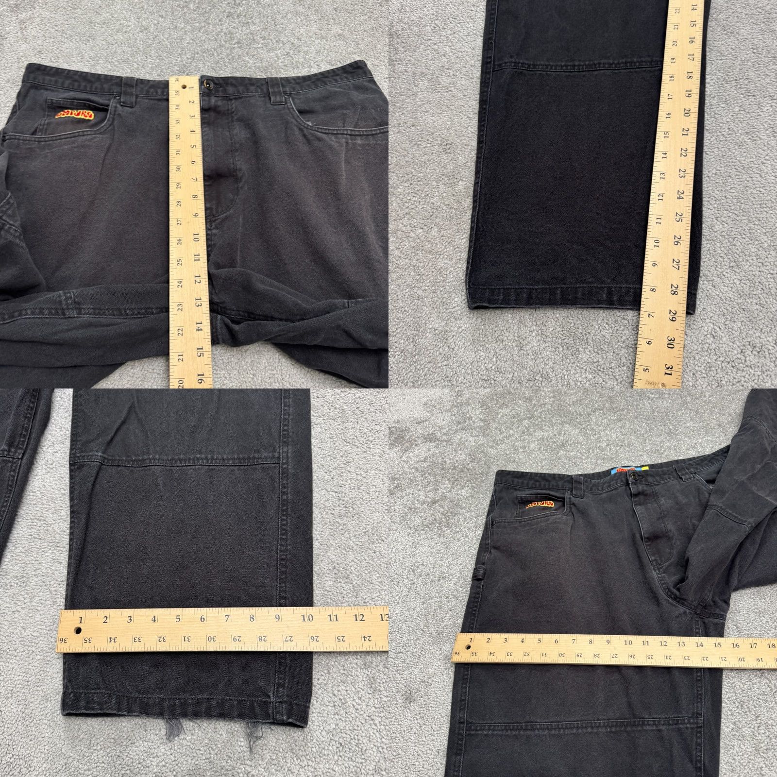 Empyre Empyre Carpenter Pants Mens 40 Black Cotton Denim Straight Leg Vintage No Size US 40 / EU 56 - 10 Thumbnail