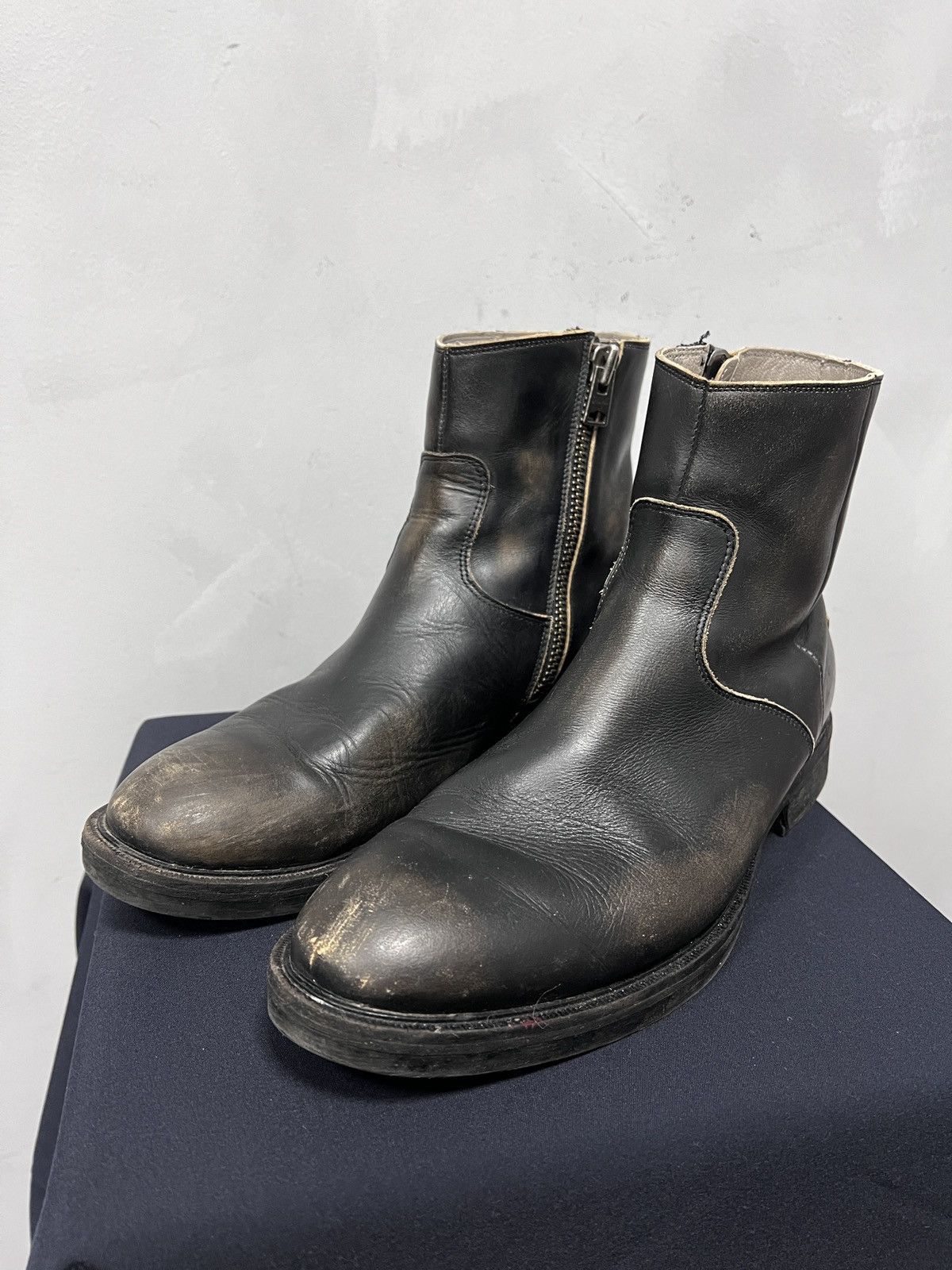 Allsaints All saints distressed 90s boots vintage moto archive style Size US 10 / EU 43 - 6 Thumbnail