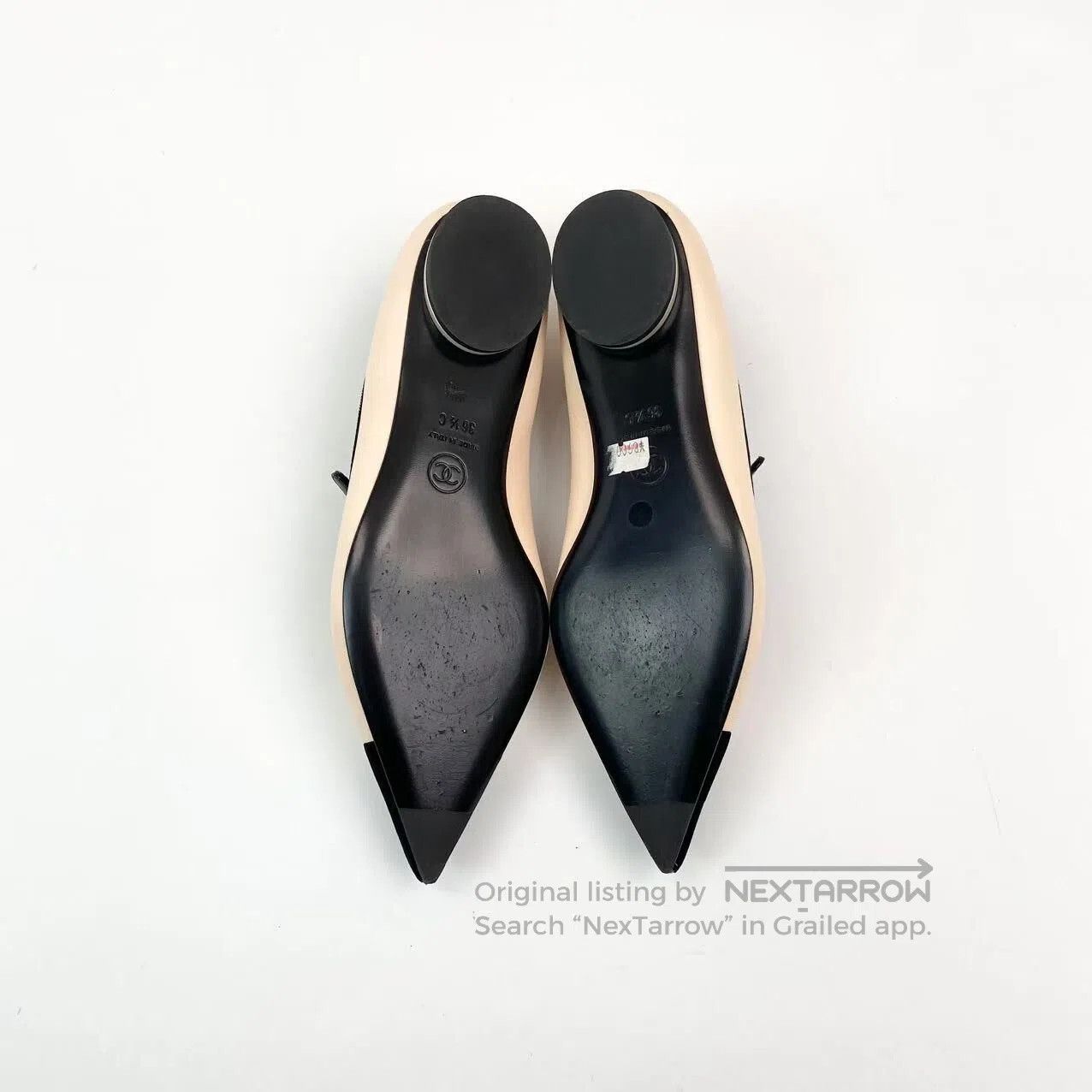 Chanel Chanel Out-of-print nude color-blocking pointed scalp shoe Size US 6 / IT 36 - 6 Thumbnail
